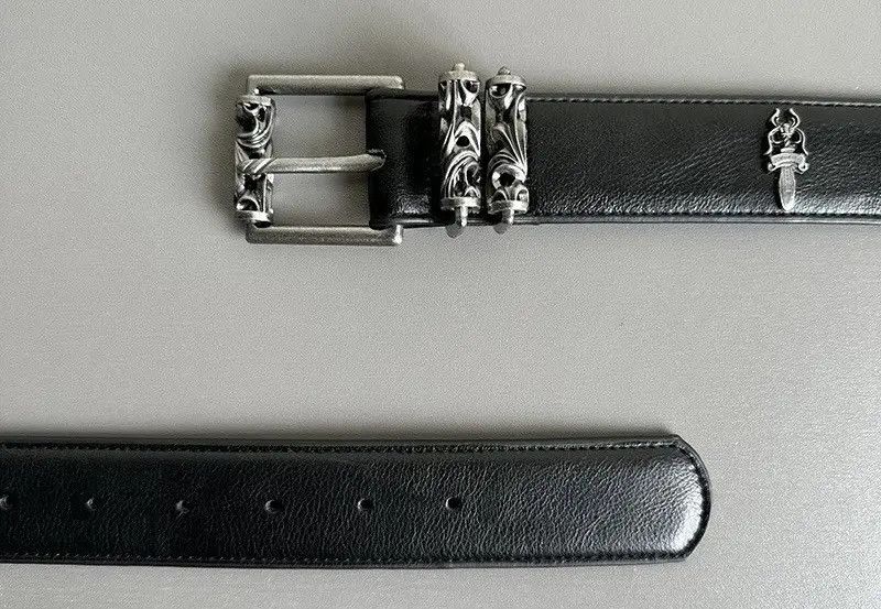 Japanese Brand × Vintage Retro punk rock y2k genuine leather belt Size ONE SIZE - 2 Thumbnail