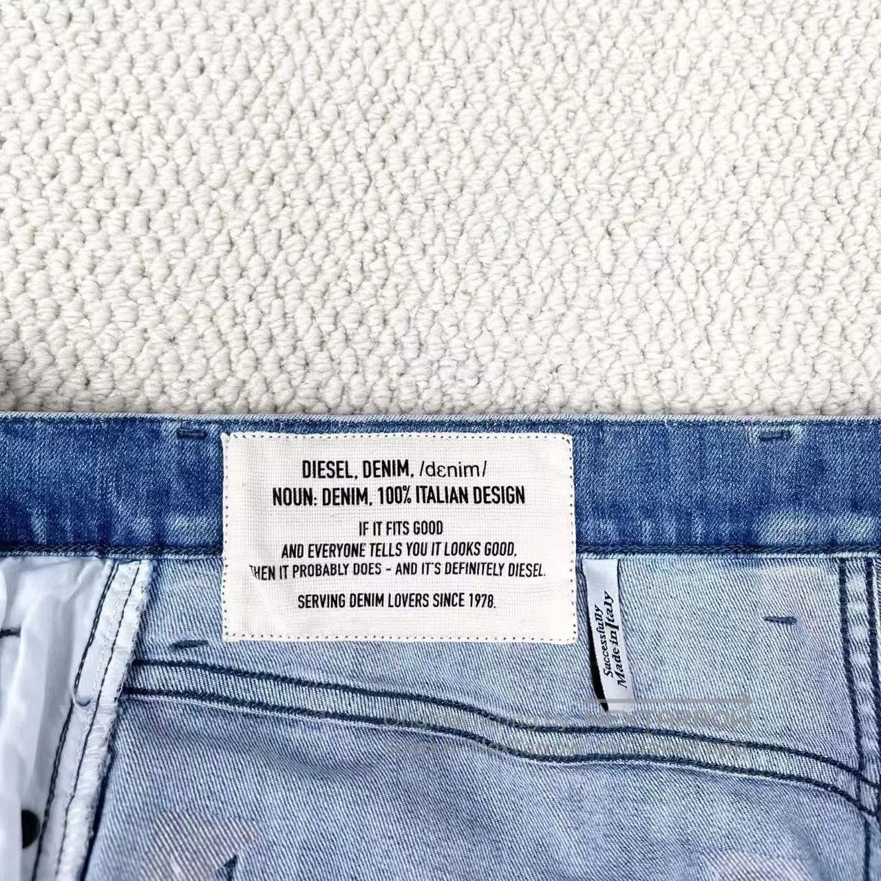 Diesel Diesel Light Blue Washed Mud-Dyed Distressed Scratch Logo Size US 30 / EU 46 - 3 Thumbnail