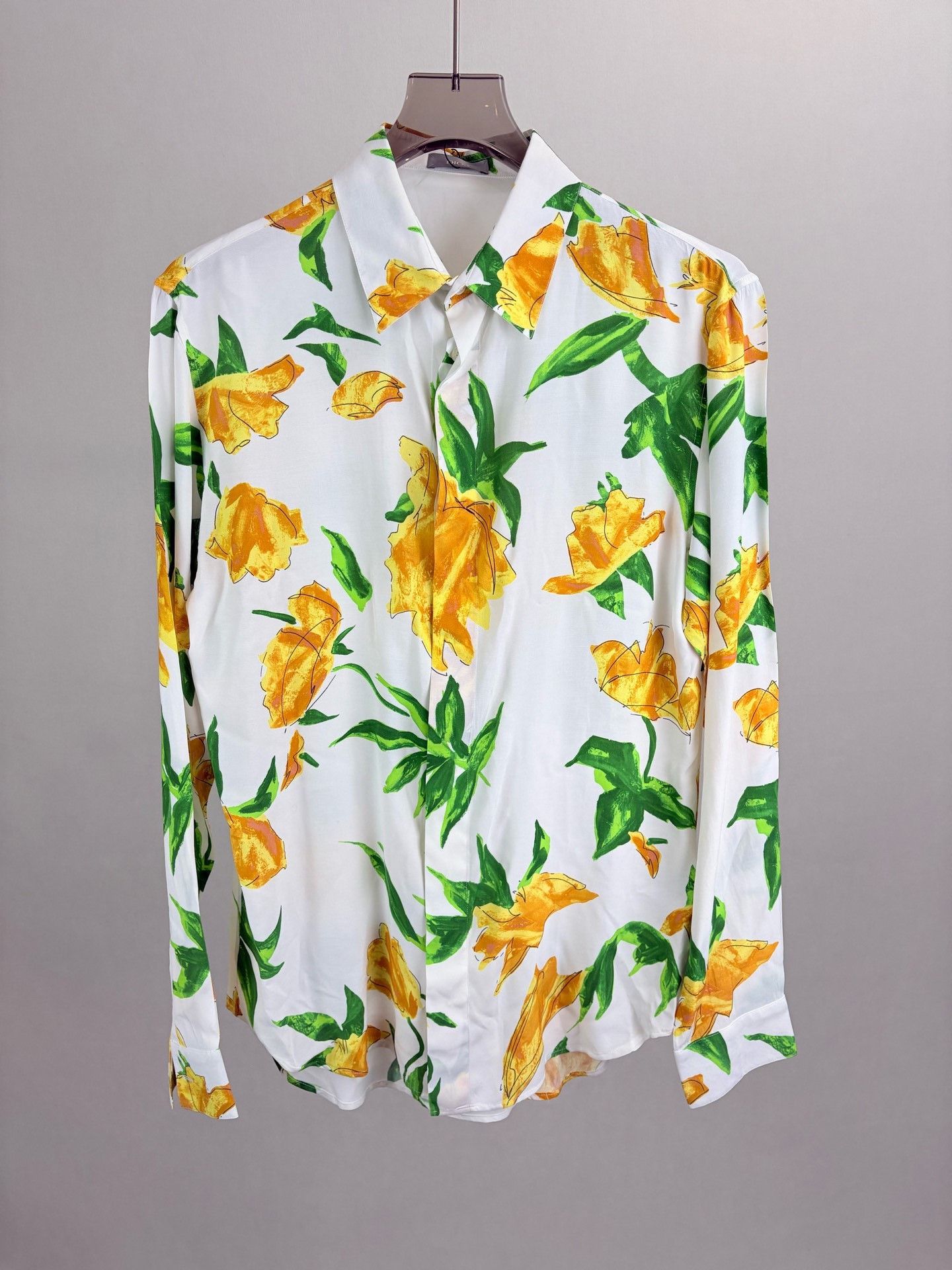 Dior DIOR Runway Floral Satin Long-Sleeve Shirt Size S / US 4 / IT 40 - 1 Thumbnail