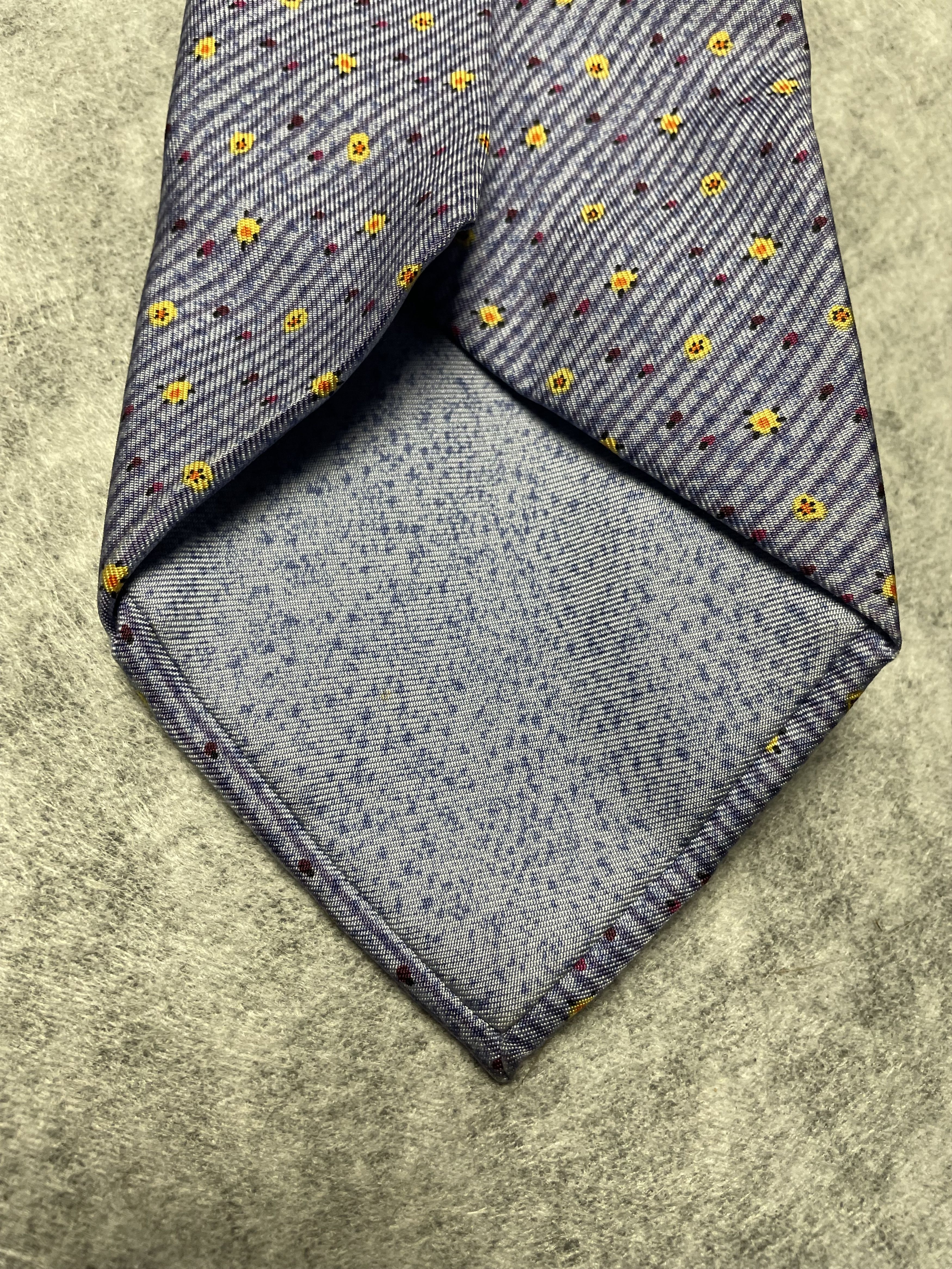 Hermes HERMES Paris 7945 MA Blue Strip Print Silk Tie Size ONE SIZE - 4 Thumbnail