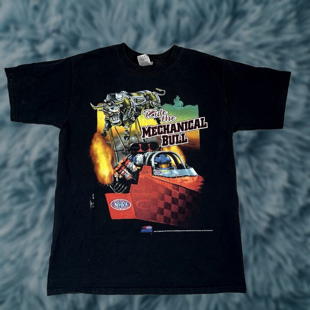 Fruit Of The Loom VINTAGE NHRA Drag Racing Ride The Mechanical Bull T-Shirt Mens Size M Black Fruit of the Loom Size US M / EU 48-50 / 2 - 1 Thumbnail