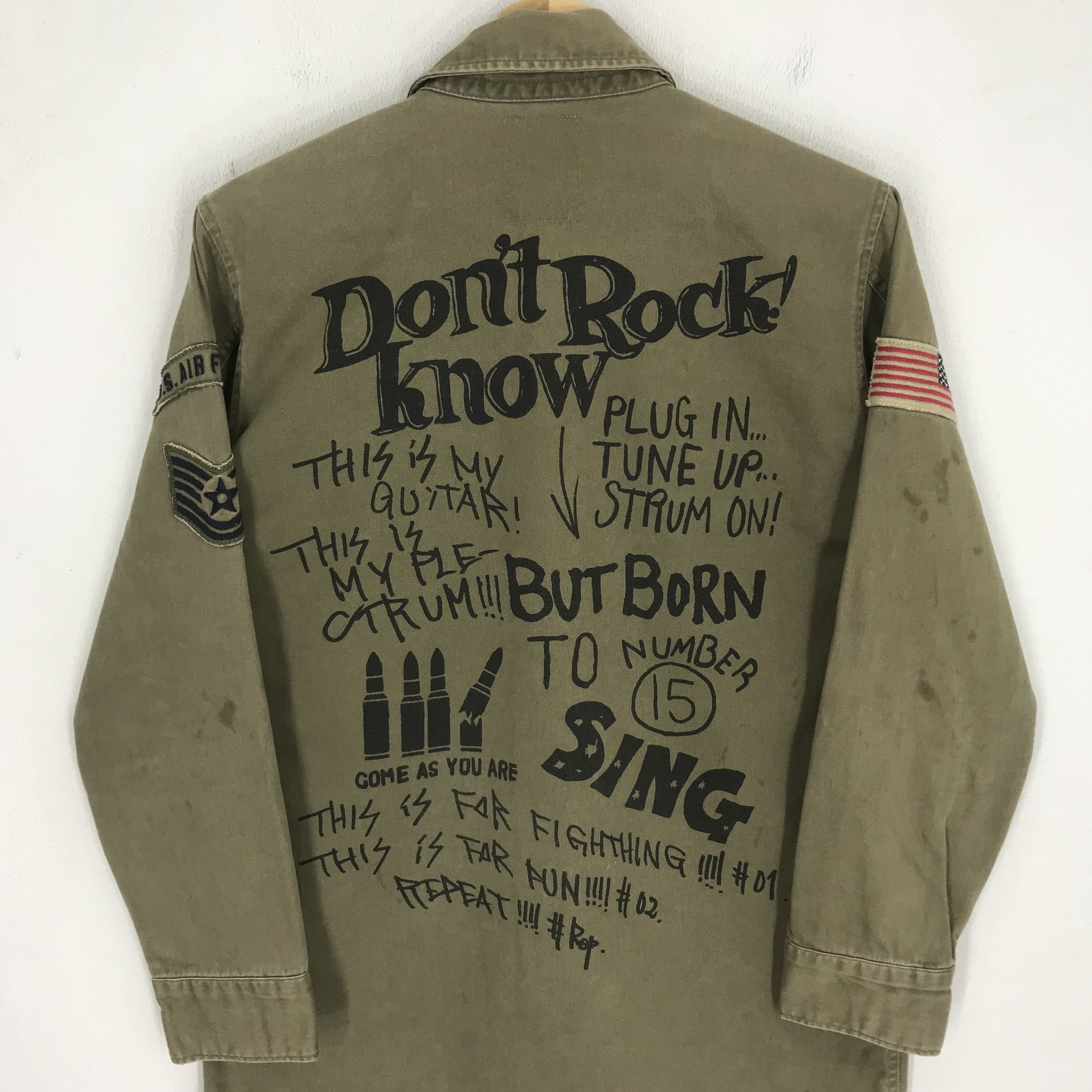 Avirex Vintage Avirex Olive Green Fatigues Back Printed Shirt Size US S / EU 44-46 / 1 - 4 Thumbnail
