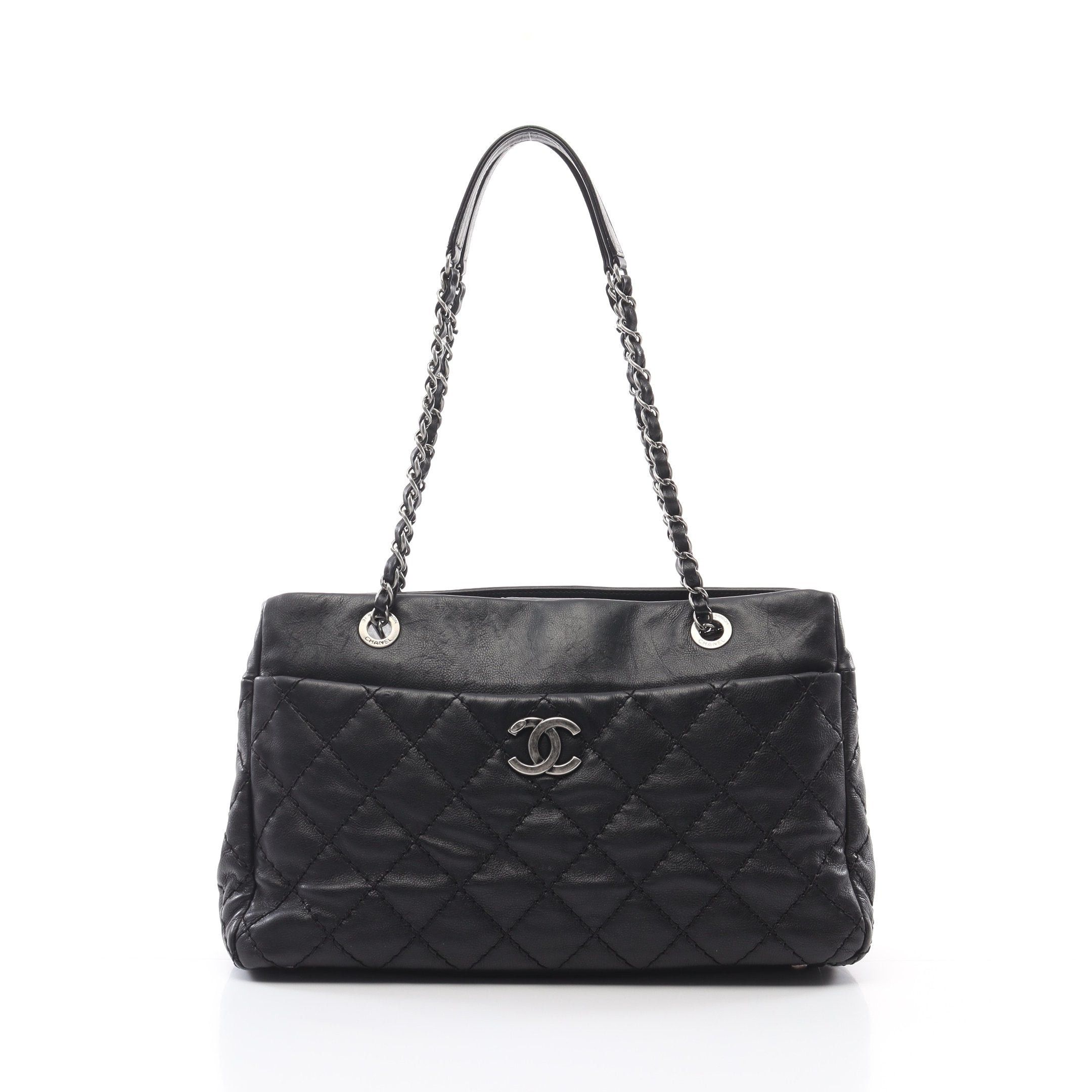 Chanel Chanel Wild Stitch Chain Shoulder Bag Tote Leather Black Silver Hardware Size ONE SIZE - 1 Thumbnail