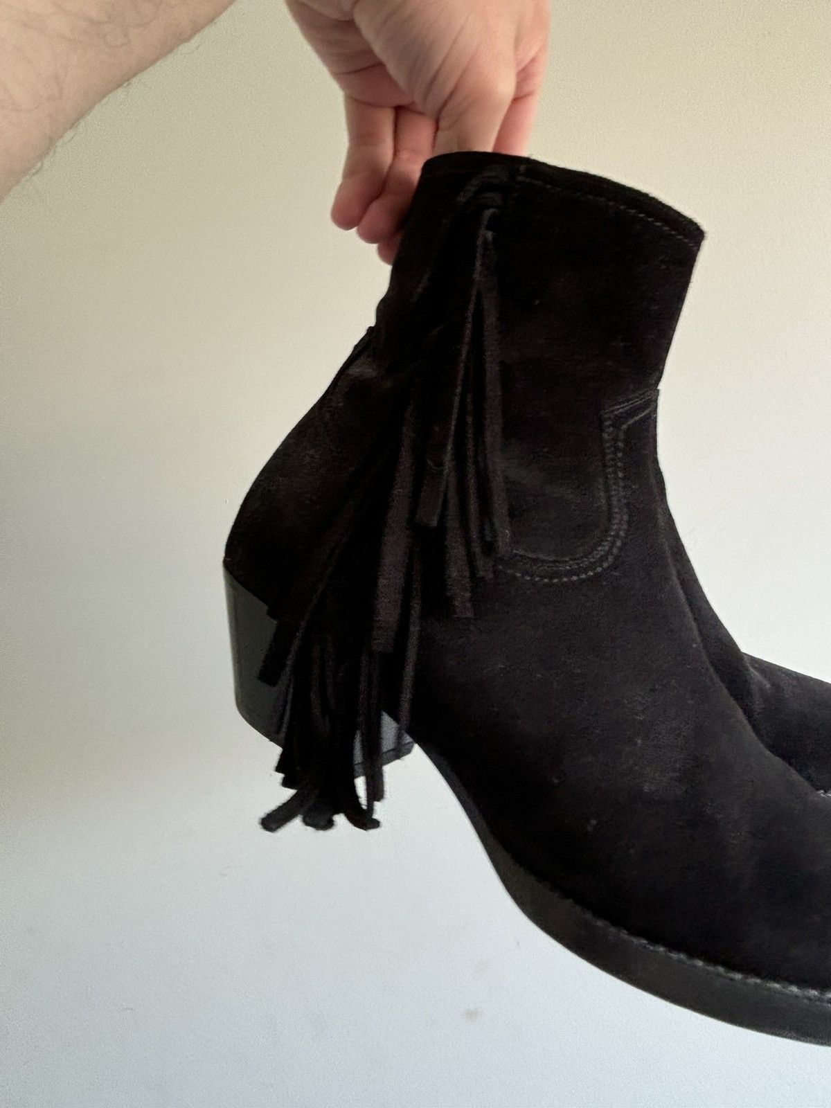 Saint Laurent Paris Saint Laurent Black Fringed Lukas Boots Size US 8 / EU 41 - 10 Thumbnail