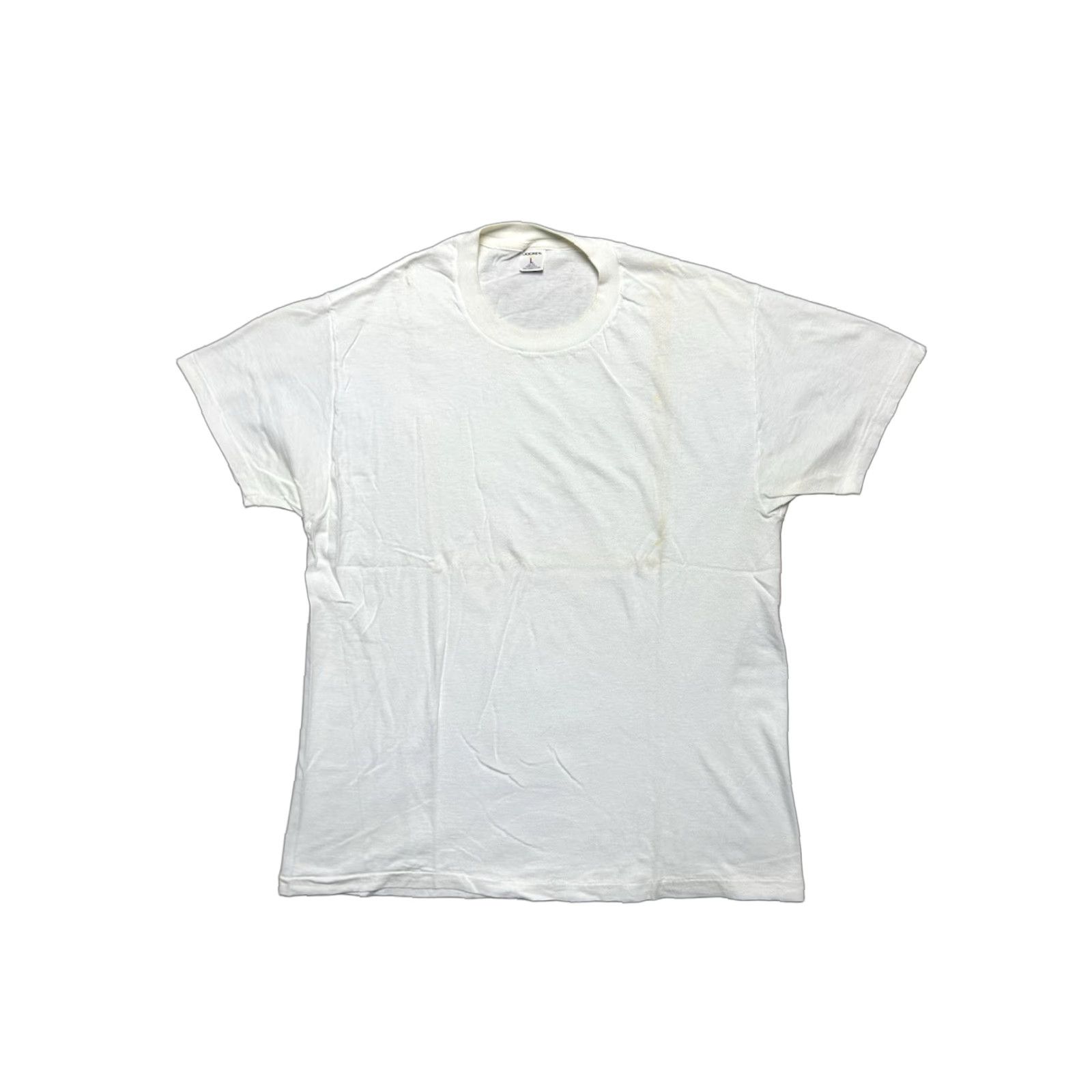 Jockey VINTAGE Jockey T-Shirt White Large USA Men's Cotton Single Stitch Blank Shirt Size US L / EU 52-54 / 3 - 1 Thumbnail