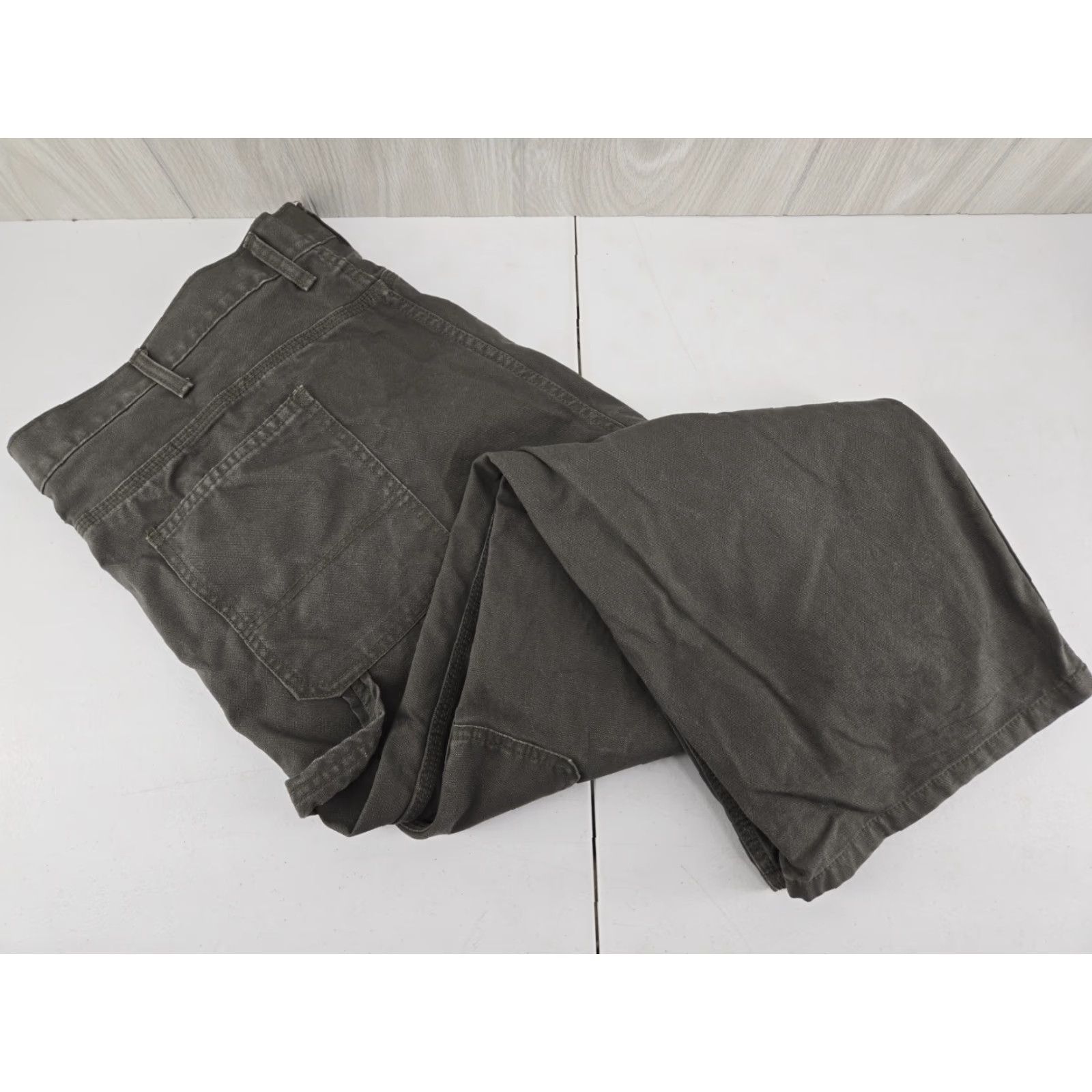 Vintage CE Schmidt Workwear Pants Mens 46x30 Gray Green Canvas Carpenter Jeans Pants Big & Tall Size US 30 / EU 46 - 5 Thumbnail