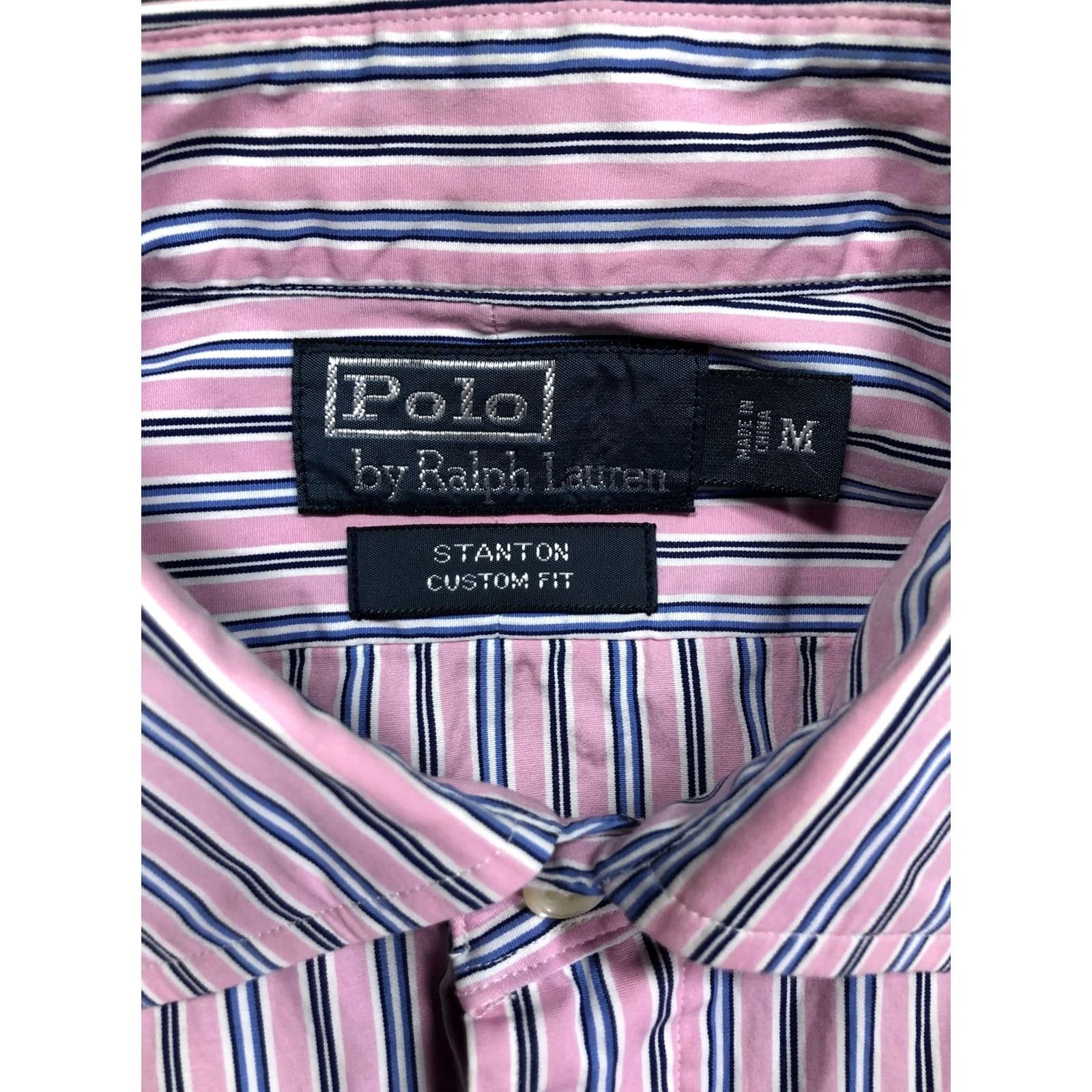 Polo Ralph Lauren Polo Ralph Lauren Stanton Shirt Mens M Pink Stripe Custom Fit Button Down Shirt Size US M / EU 48-50 / 2 - 6 Thumbnail