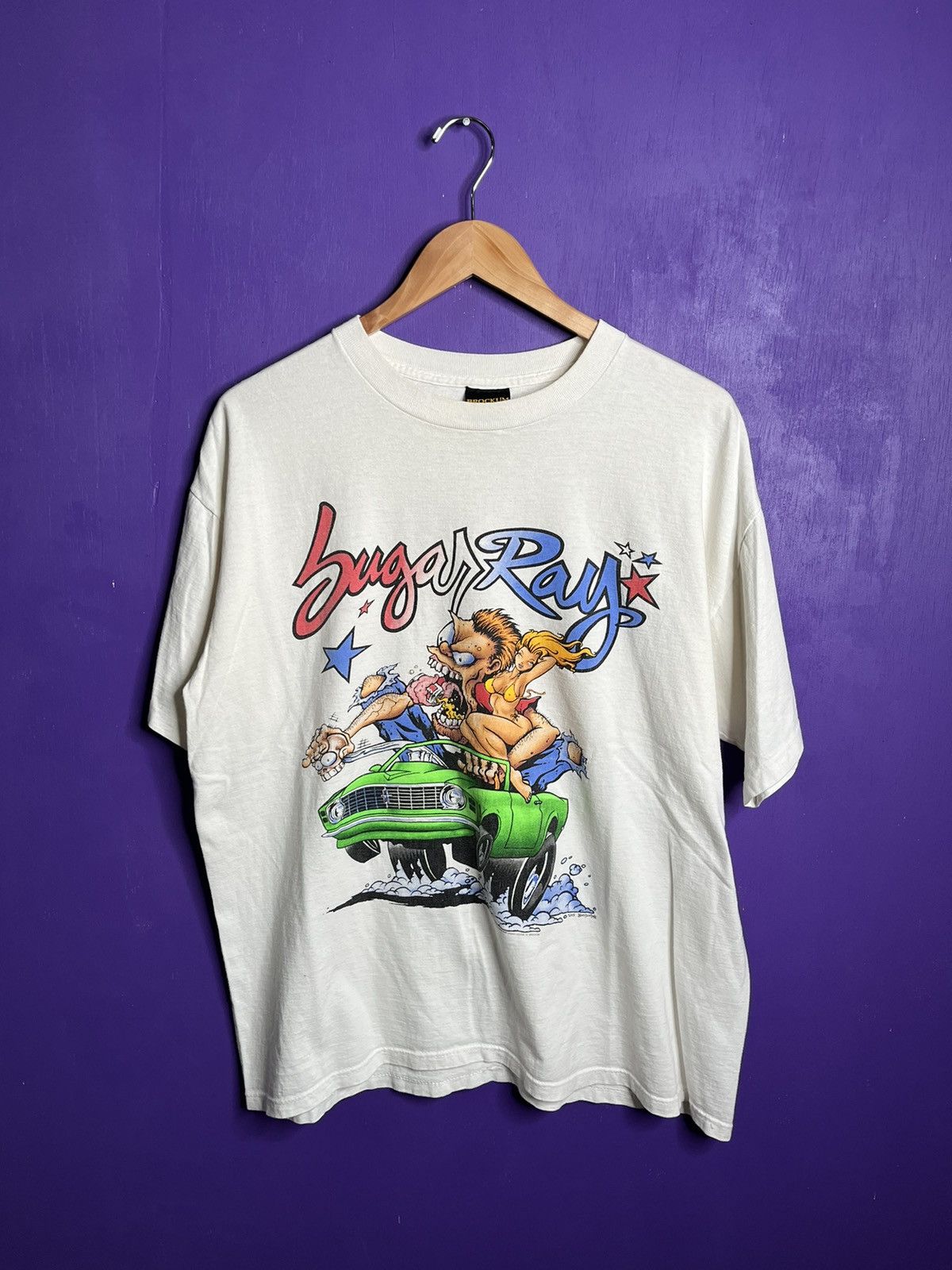 image of Band Tees x Tour Tee Vintage 1995 Sugar Ray Rat Fink Style Tour T-Shirt in White, Men's (Size XL)