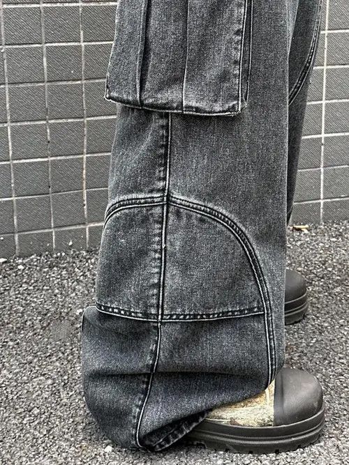 Designer washed faded cleanfit yuppie bootcut grunge cargo pants Size US 32 / EU 48 - 2 Thumbnail
