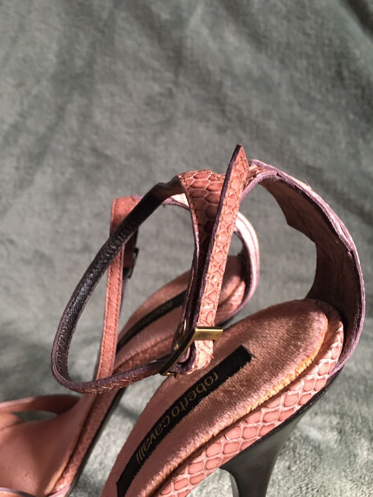 Roberto Cavalli Roberto Cavalli Snakeskin Strappy Leather Heels Sandals EU37 Size US 7 / IT 37 - 11 Thumbnail
