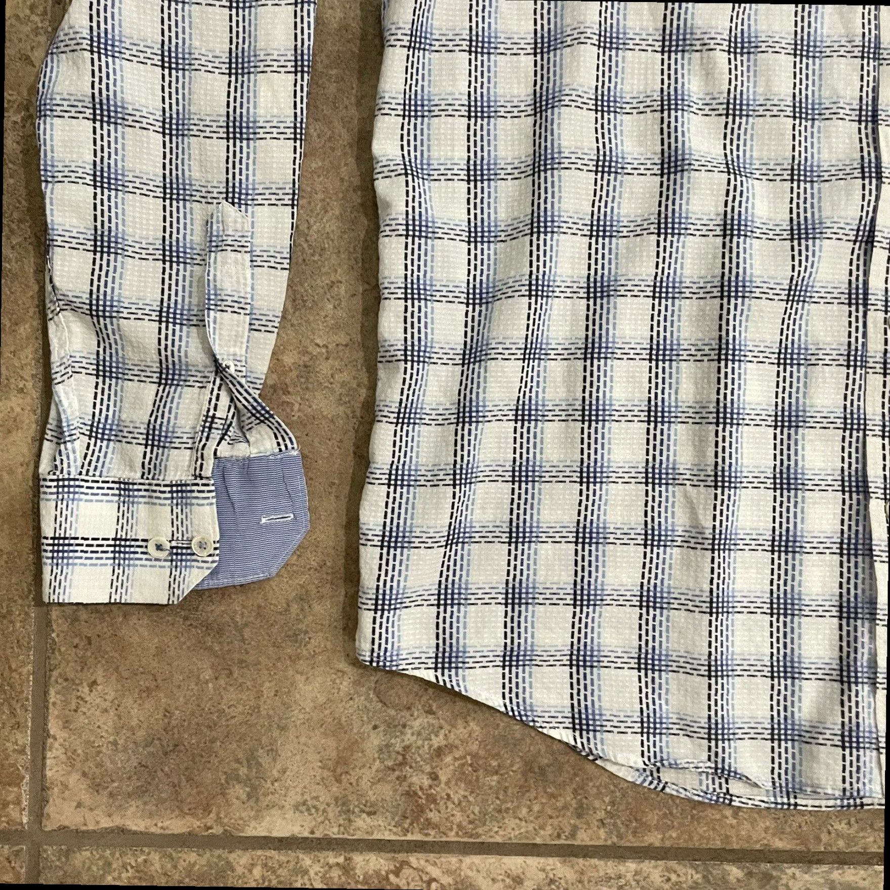 BUGATCHI Bugatchi Button-Down Shirt Men's Large Blue Size US L / EU 52-54 / 3 - 4 Thumbnail
