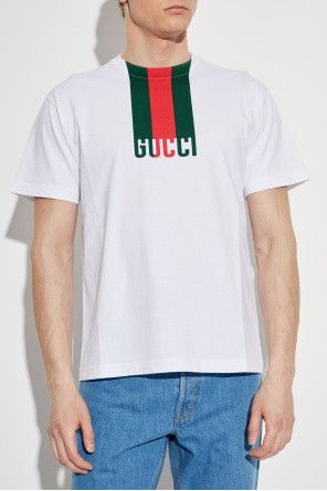 Gucci o1mt1gz0226 Cotton Jersey T-Shirt With Print in White Size US M / EU 48-50 / 2 - 3 Thumbnail