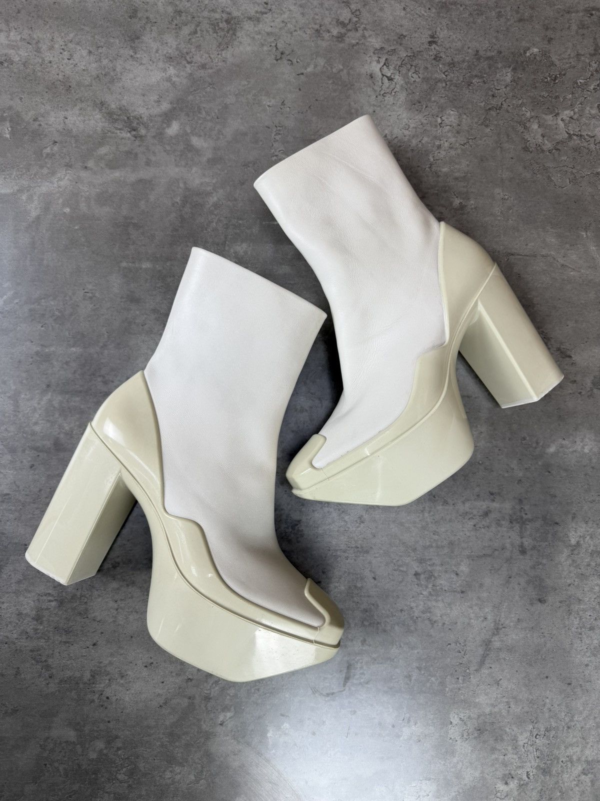 Peter Do at.kollektive x Peter Do Leather Platform Ankle Boots White Size US 10 / IT 40 - 1 Thumbnail