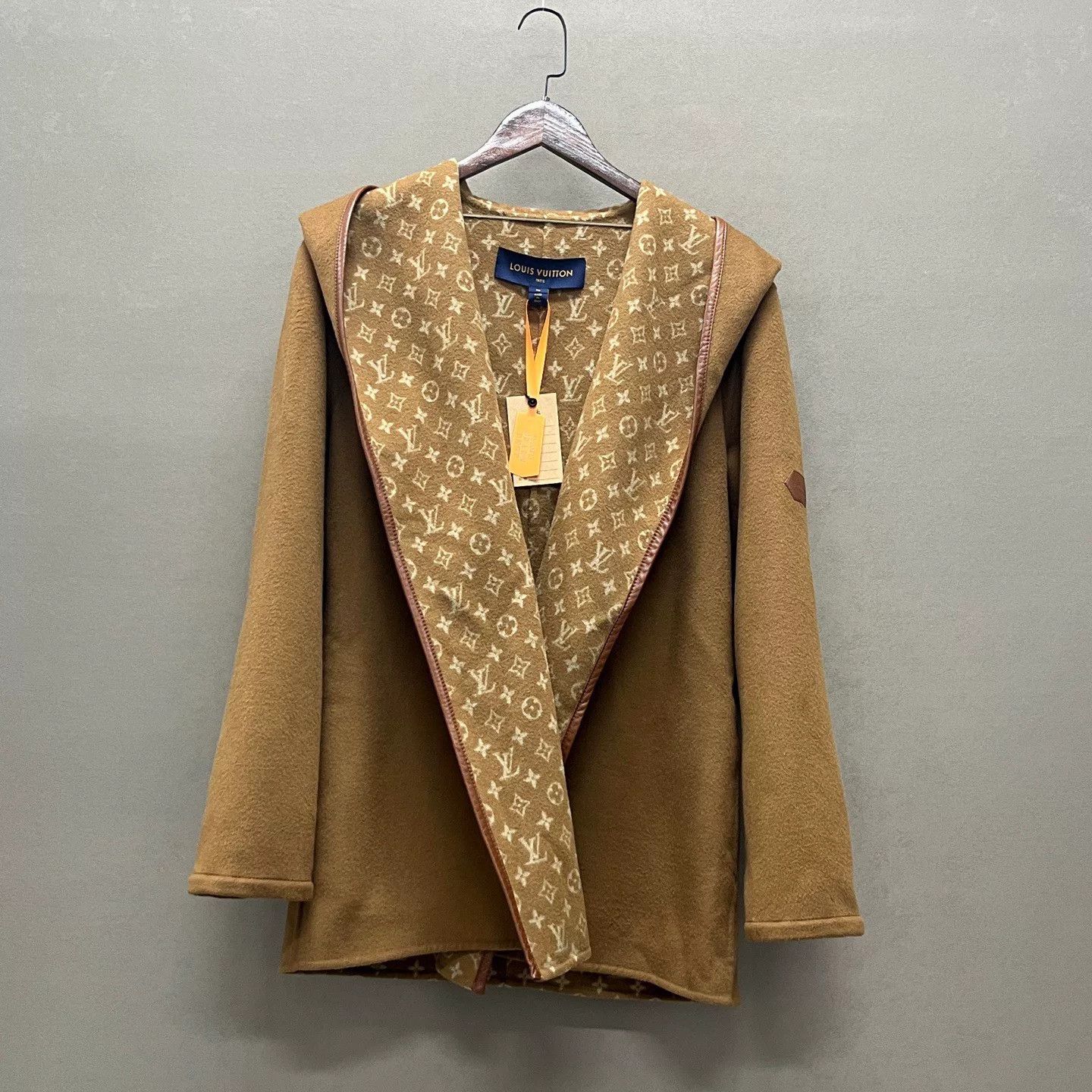 louis vuitton brown wool bathrobe coat