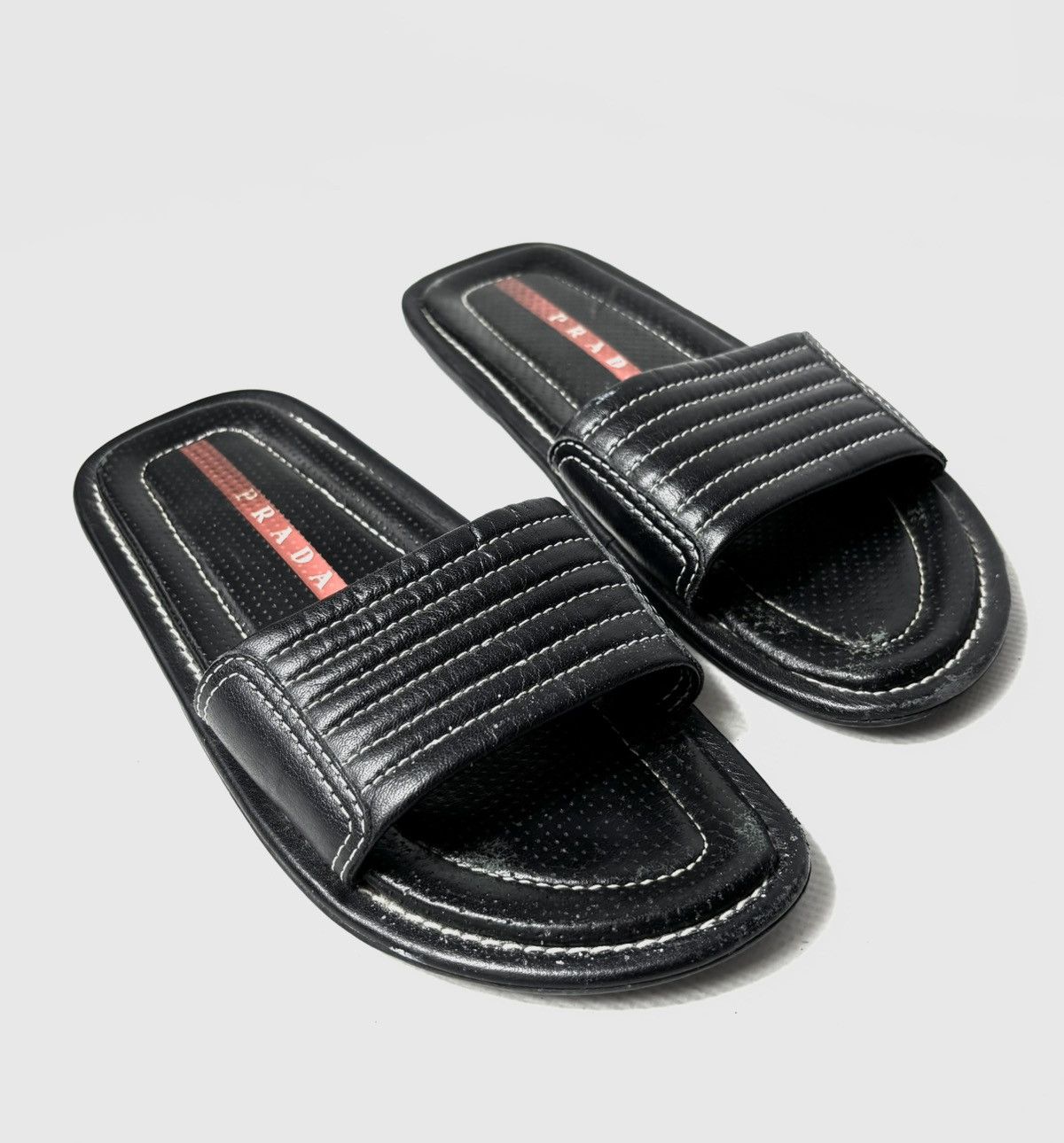 Prada Vintage Prada Leather slippers Size US 5 / IT 35 - 1 Thumbnail