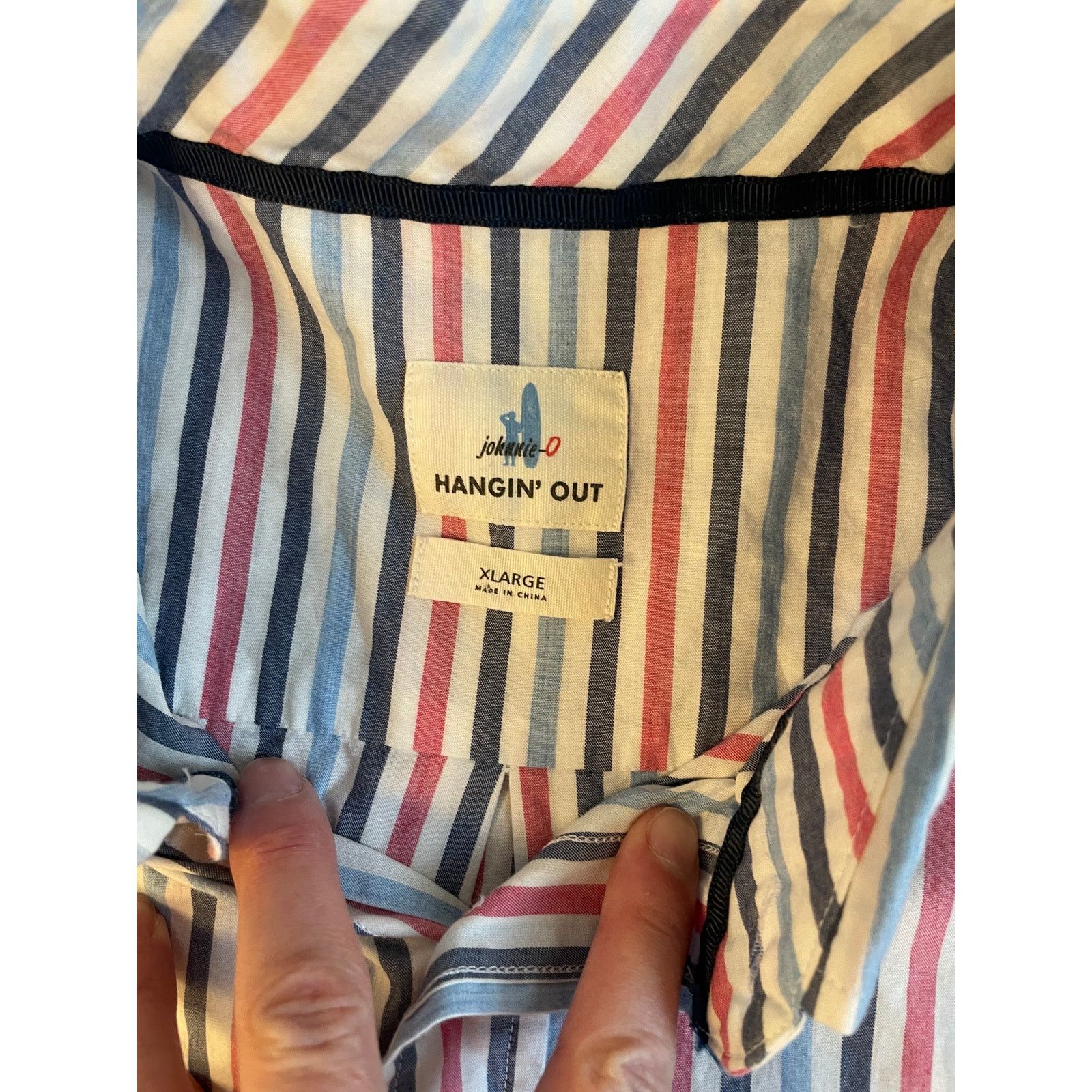 johnnie-O Johnnie-O Hangin Out Men's Multi Striped Long Sleeve Size XL Size US XL / EU 56 / 4 - 2 Thumbnail