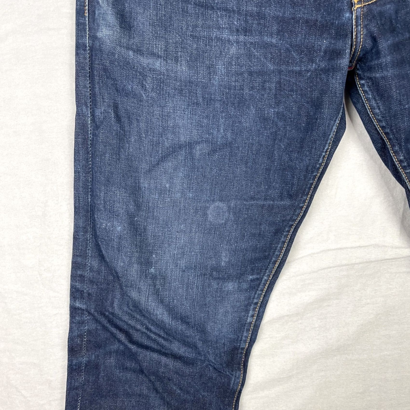 Gustin Gustin Jeans Mens 35x36 Dark Blue Raw Japanese Selvedge Denim Slim Pants 116699 Jeans Size US 35 - 6 Thumbnail