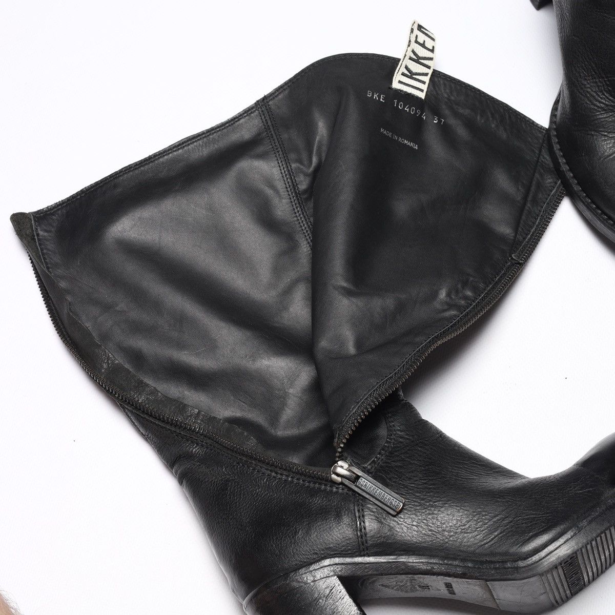 Dirk Bikkembergs Dirk Bikkembergs Thigh High Boots Leather Knee Zip Shoes Size US 7 / IT 37 - 17 Thumbnail