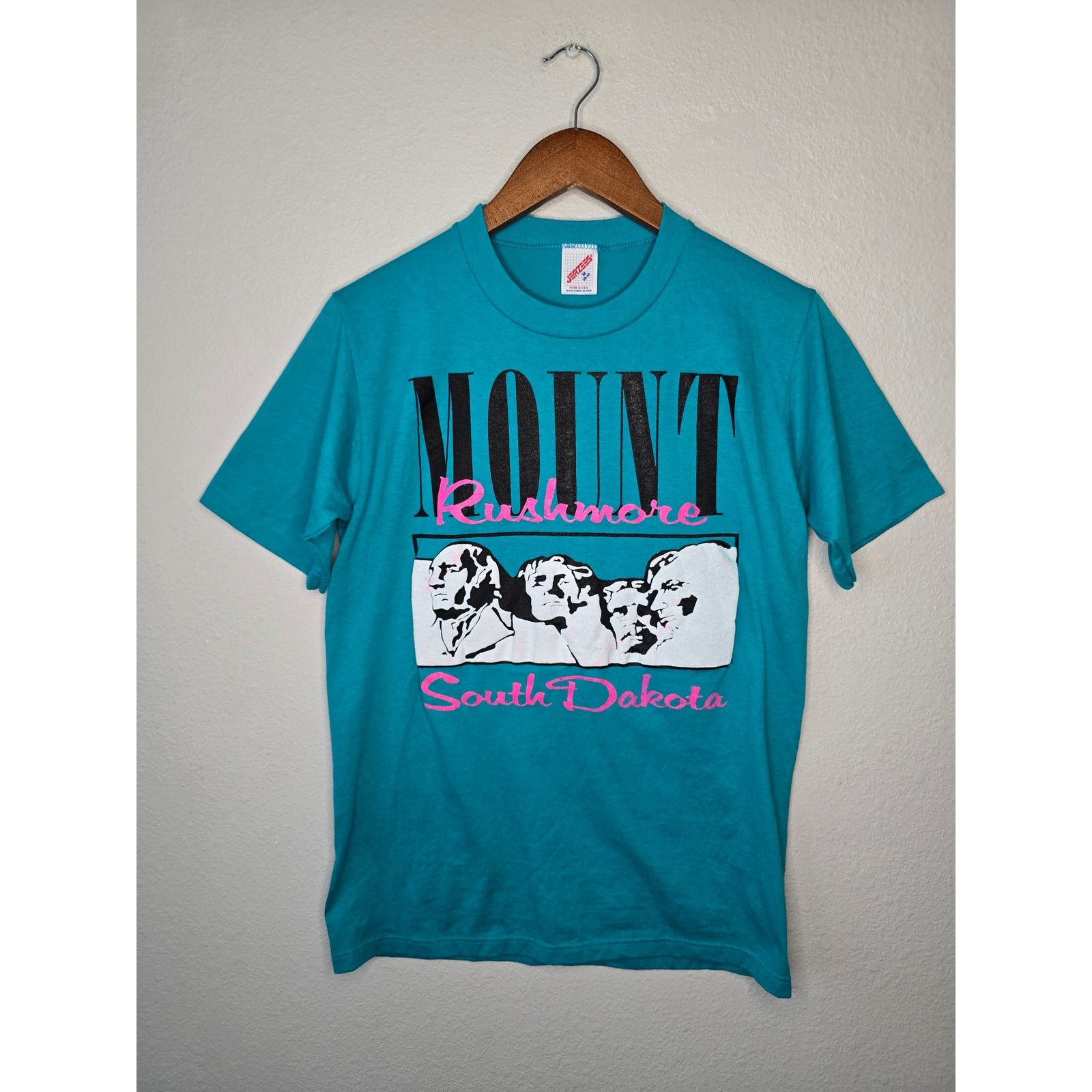 Jerzees Vintage Mount Rushmore Shirt SD South Dakota Blue M Tee 80s Size US M / EU 48-50 / 2 - 1 Thumbnail