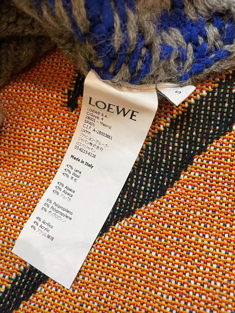 Loewe LOEWE Colorful short wool sweater with fringe decoration Size S / US 4 / IT 40 - 8 Thumbnail