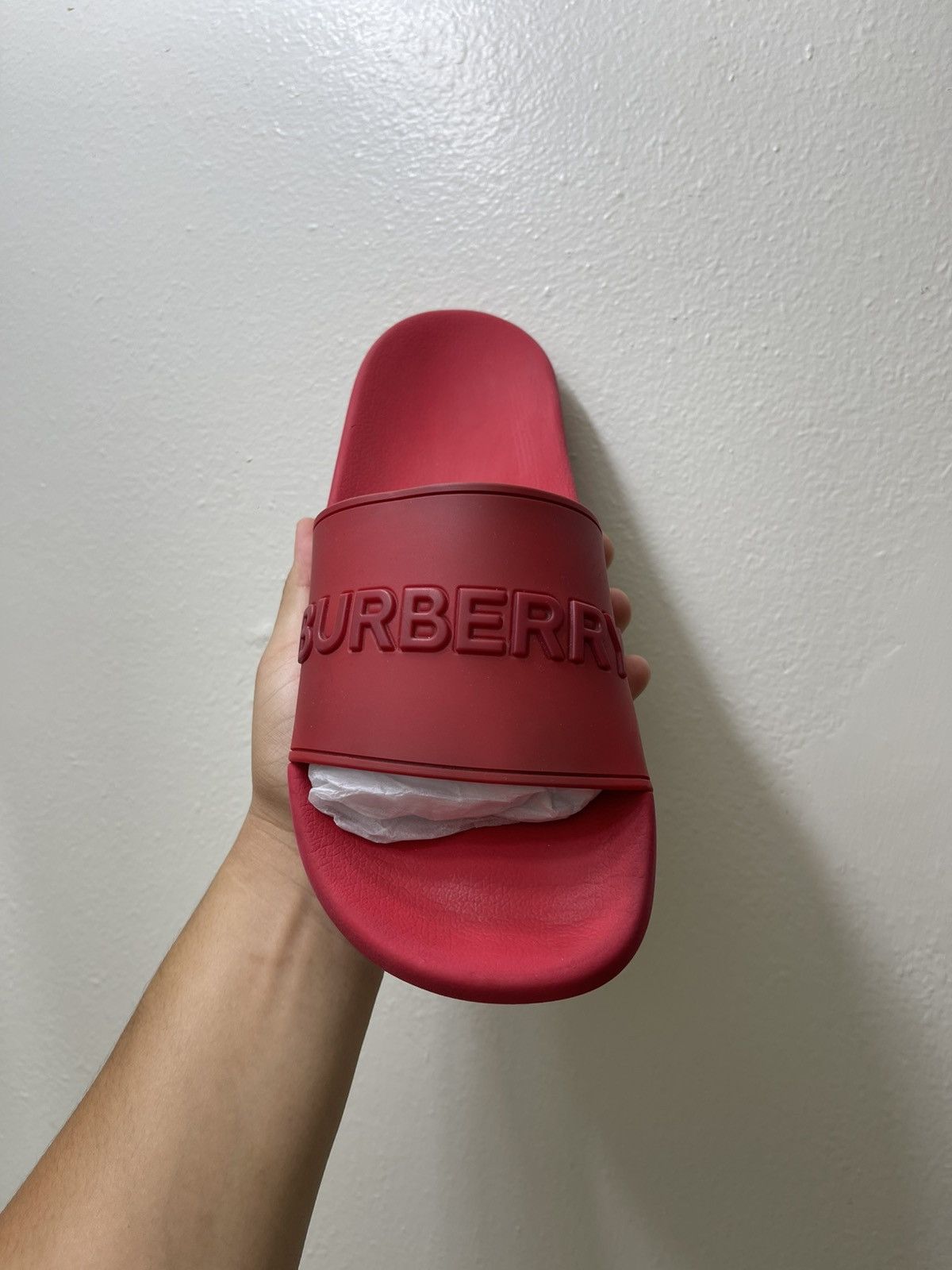 Burberry Burberry Men Slides “Bright Red” Size 9 In Men/ 42 EU Size US 9 / EU 42 - 3 Thumbnail