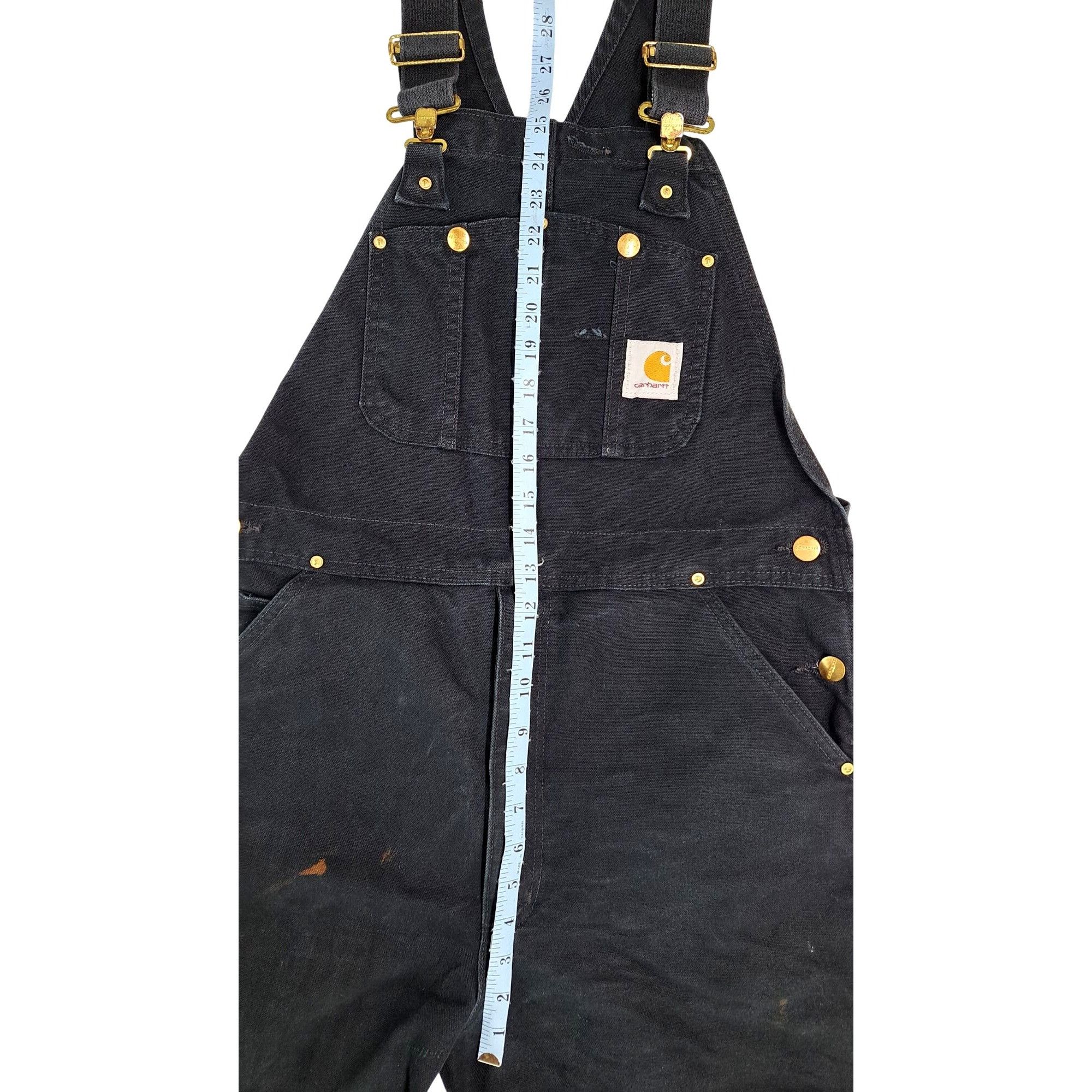 Carhartt Carhartt Black Bib Overalls R01 Pocket Adjustable Straps Size US 36 / EU 52 - 9 Thumbnail