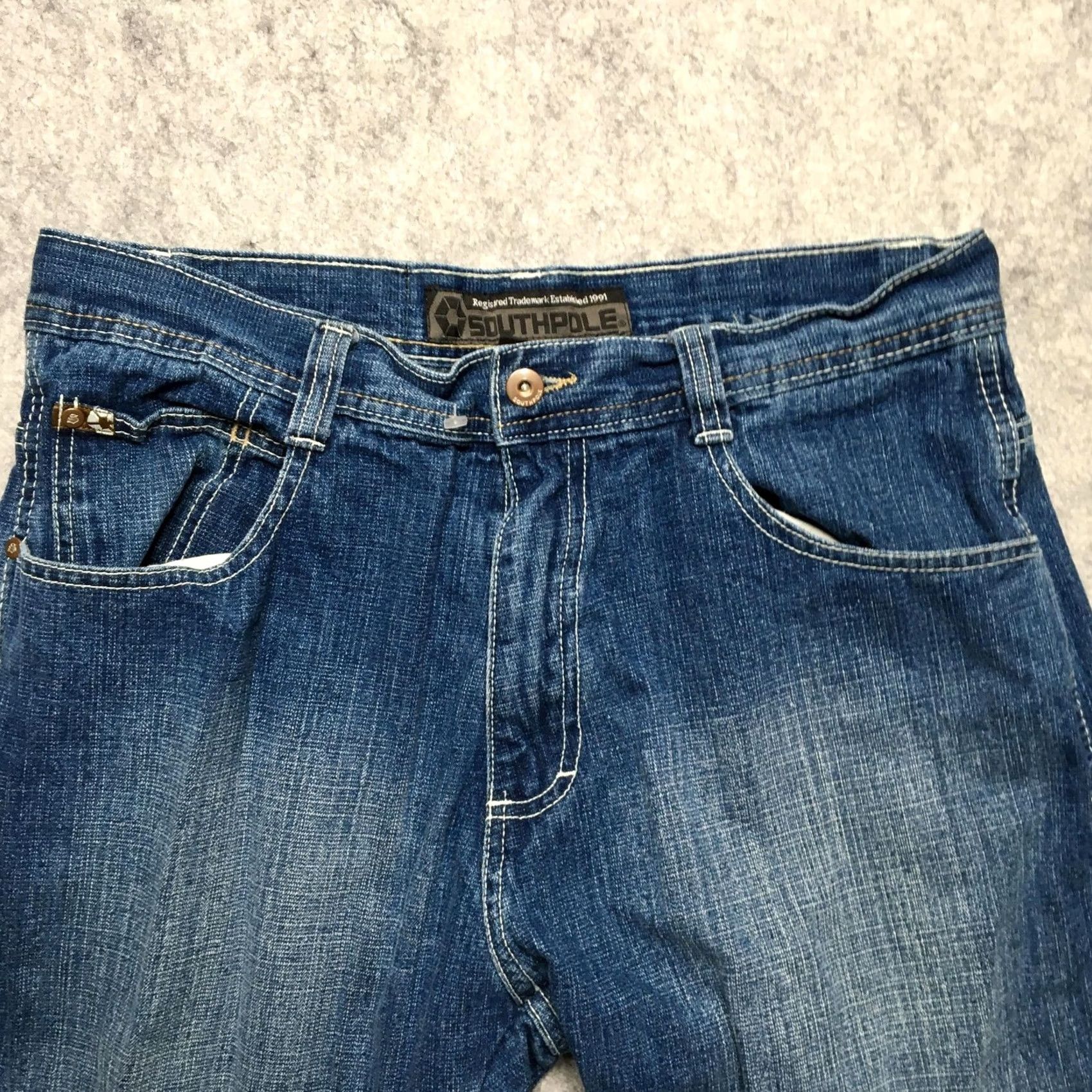 Southpole VINTAGE Southpole Jeans Mens 34 Blue Denim Straight Leg Relaxed Fit Baggy Skater Pants Permanent 90s Mens Size US 34 / EU 50 - 3 Thumbnail
