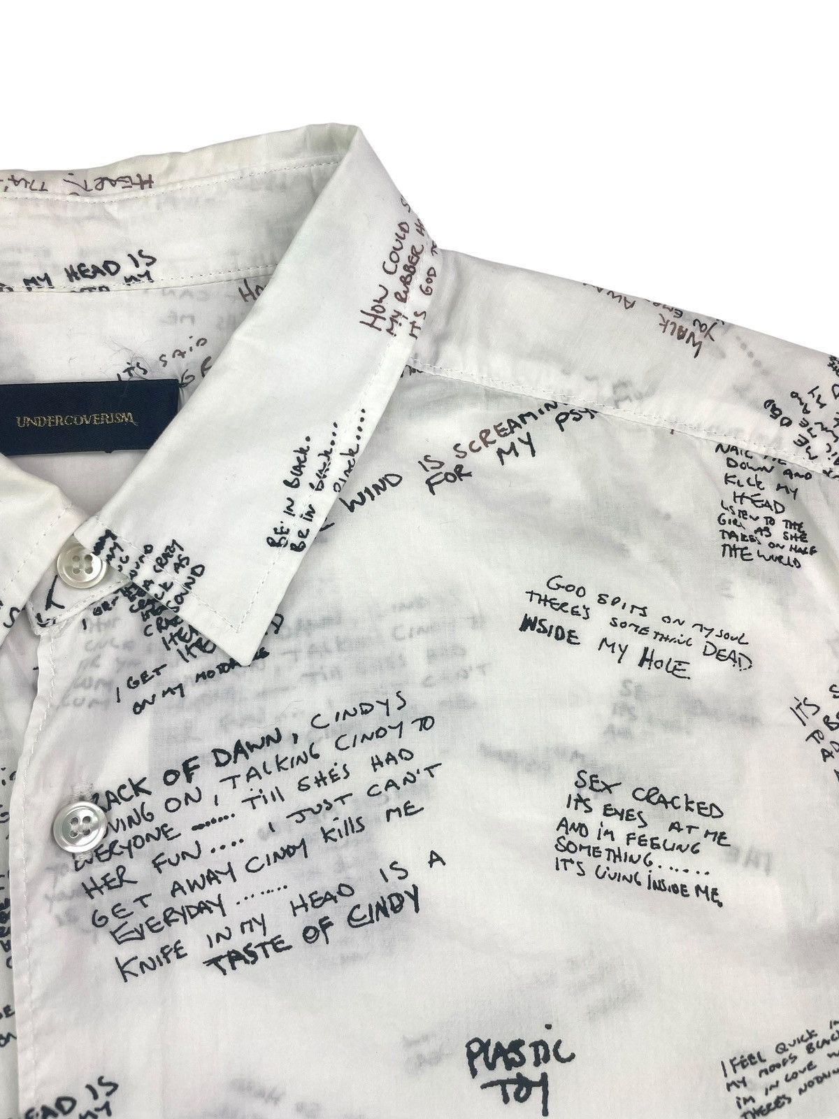 Undercover SS14 "GODOG" - Scribbled Lyrics Button Up T-shirt Size US M / EU 48-50 / 2 - 9 Thumbnail