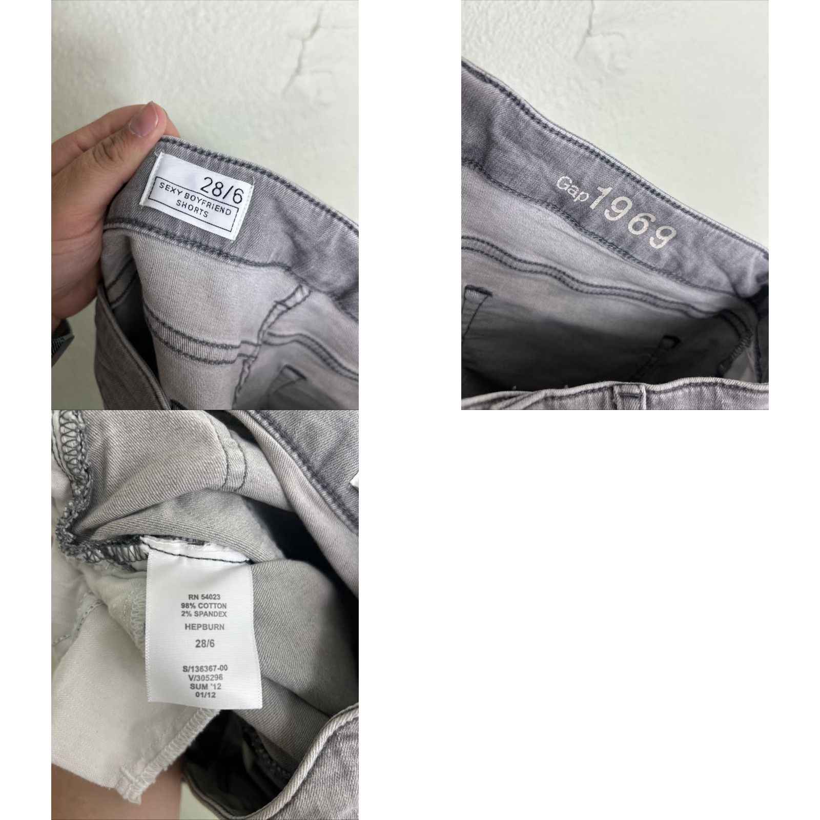 Gap VINTAGE Gap Sexy Boyfriend Shorts Womens Size 28/6 Gray 28x5 Hepburn Size 28" / US 6 / IT 42 - 8 Thumbnail