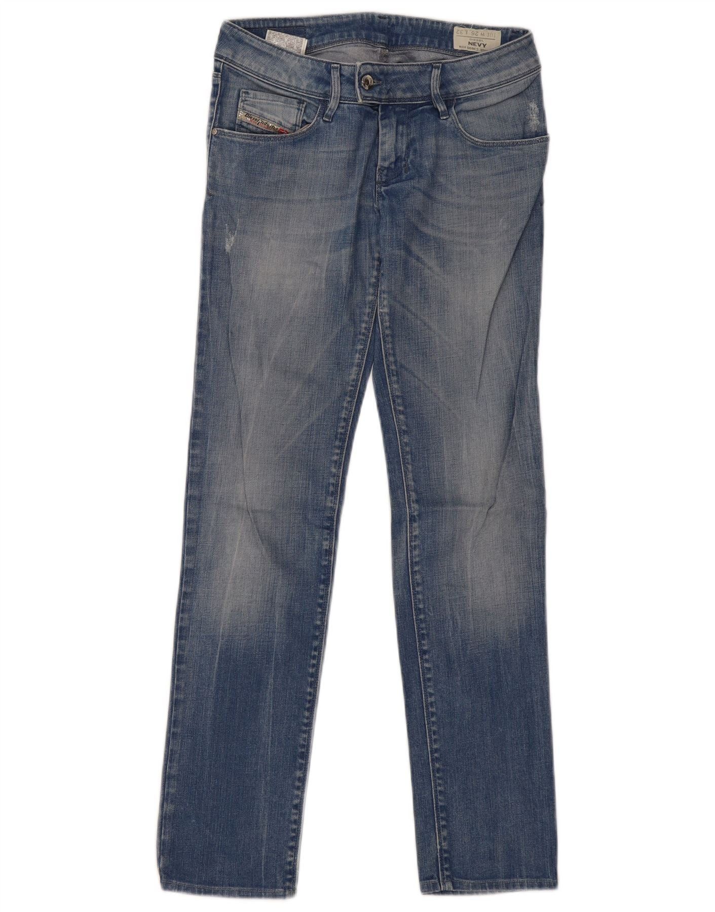 Diesel Womens Nevy Distressed Straight Jeans W26 L30 Blue Cotton Size 42" / US 20 - 1 Thumbnail