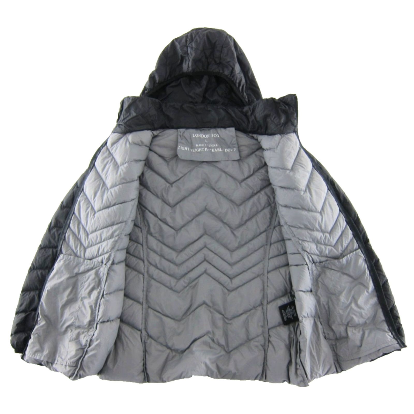 London Fog London Fog Women Jacket Nylon Down Lightweight Hooded Puffer Zip Black L Medium? Size L / US 10 / IT 46 - 5 Thumbnail