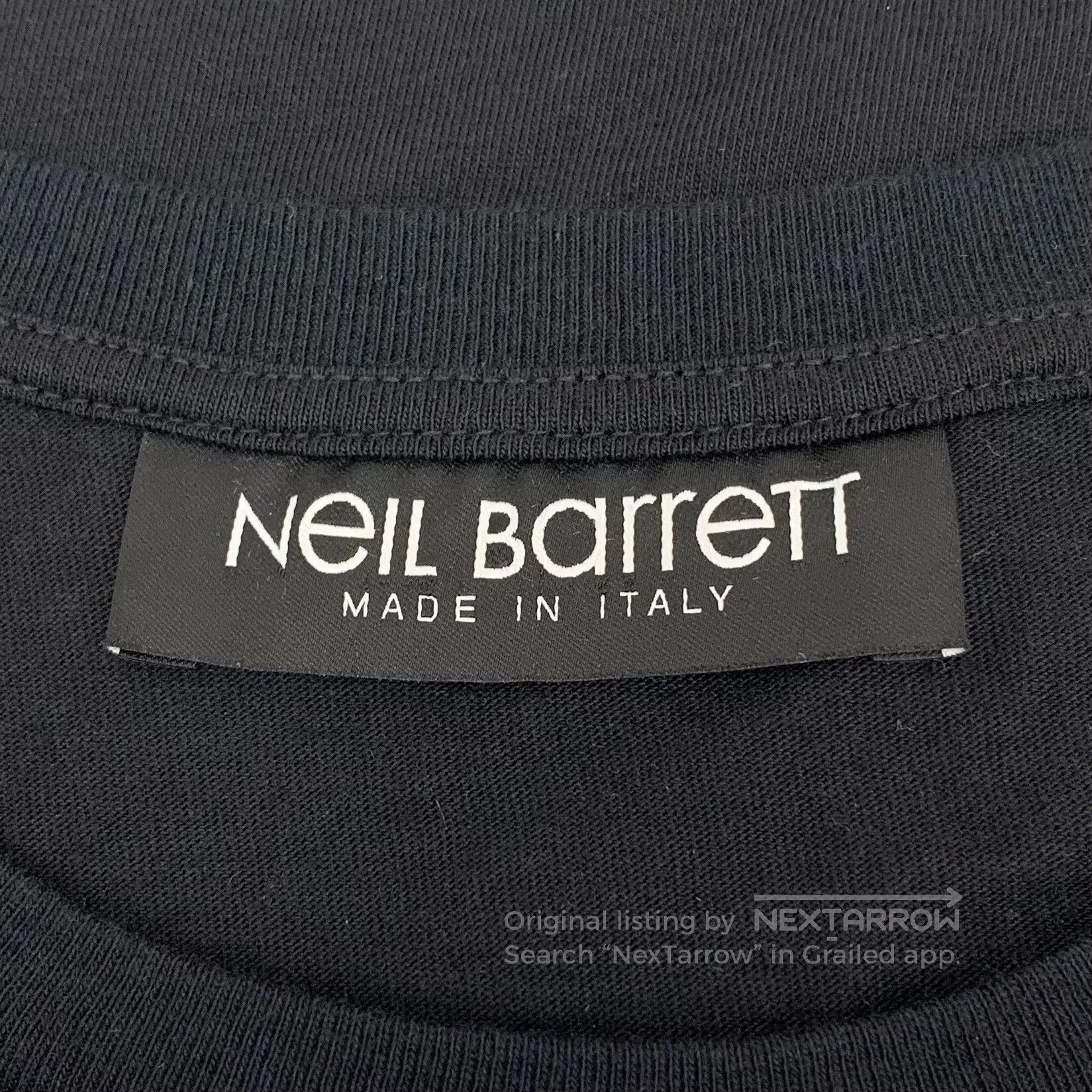 Neil Barrett Neil Barrett Black Angel Eagle Print Cotton Round Neck Sho Size US S / EU 44-46 / 1 - 5 Thumbnail