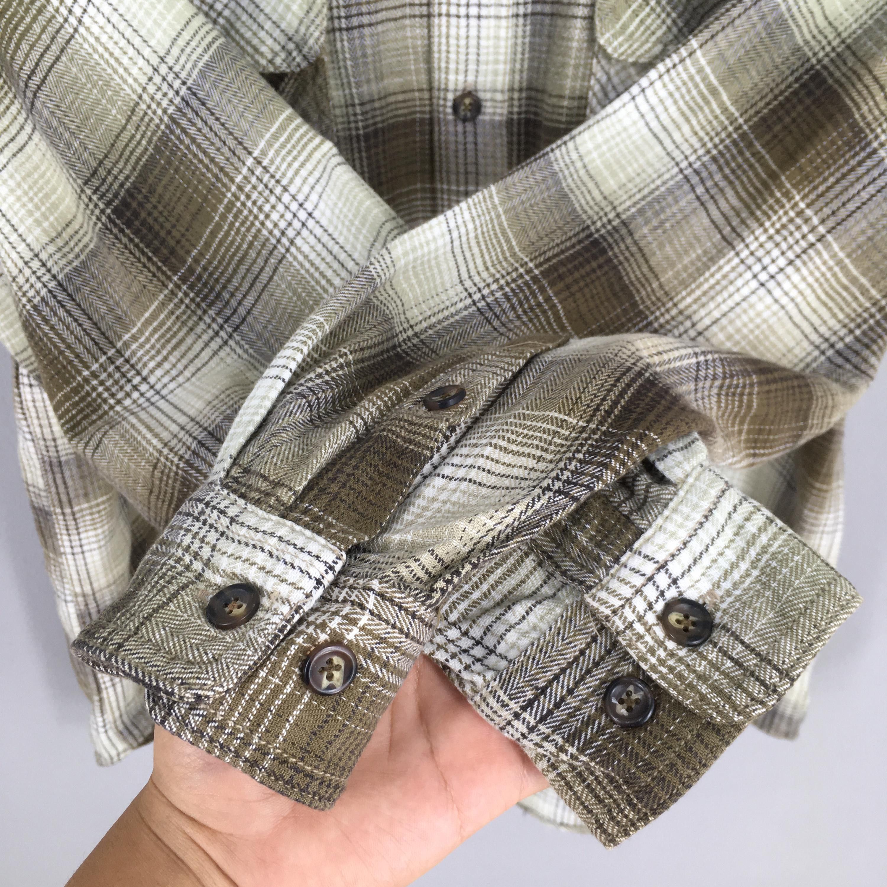 Flannel × Vintage Vintage 90s Plaid Shadow Checkered Green Flannel Shirt Large Size US L / EU 52-54 / 3 - 4 Thumbnail
