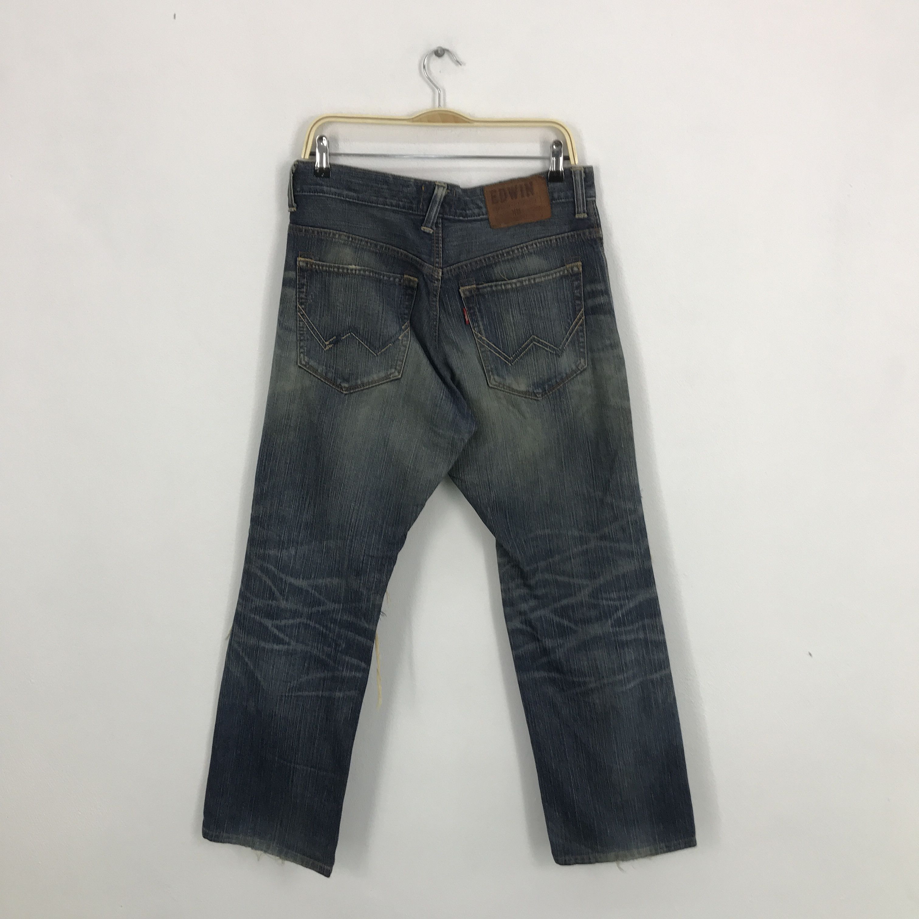 Japanese Brand edwin japan distressed jeans gothic style pants Size US 32 / EU 48 - 2 Thumbnail