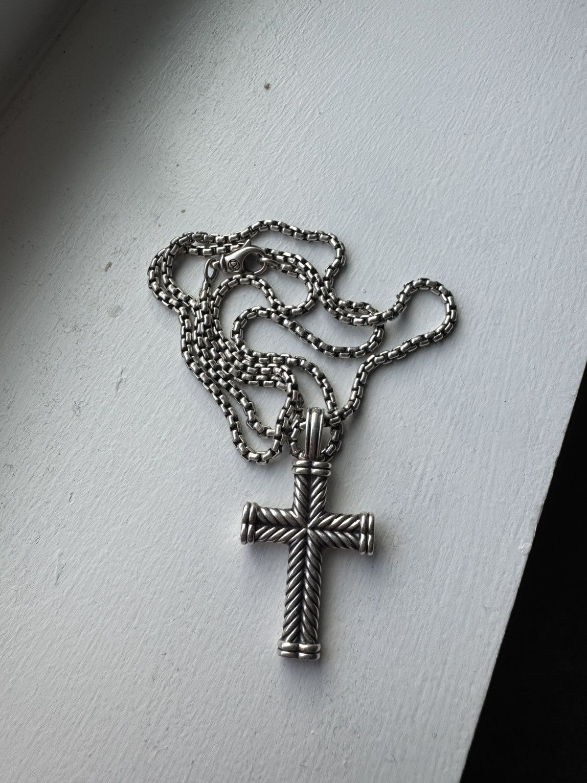 David Yurman David Yurman Box Chain Necklace and Chevron Cross Pendant Size ONE SIZE - 5 Thumbnail