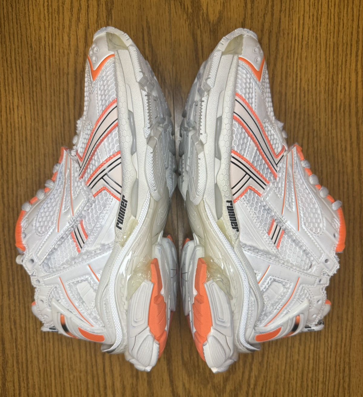 Balenciaga Balenciaga Runner Sneaker (White/Orange) Size US 8 / EU 41 - 3 Thumbnail