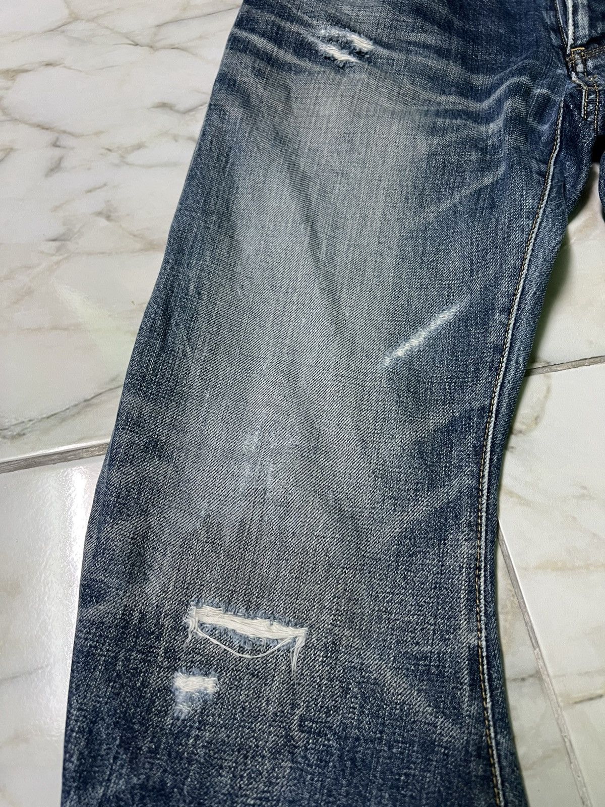 Attachment × If Six Was Nine × PPFM 💥Insane 90’s Japanese Attachment Curved Distress Flare Jean Size US 30 / EU 46 - 5 Thumbnail