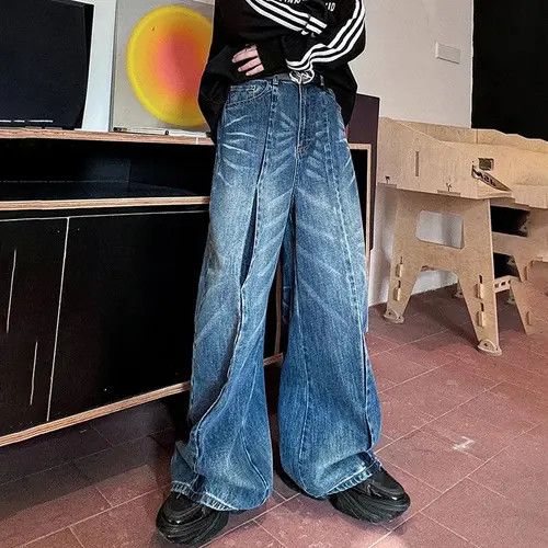 Japanese Brand × Vintage Streetwear y2k washed wide-leg jeans Size US 30 / EU 46 - 4 Thumbnail