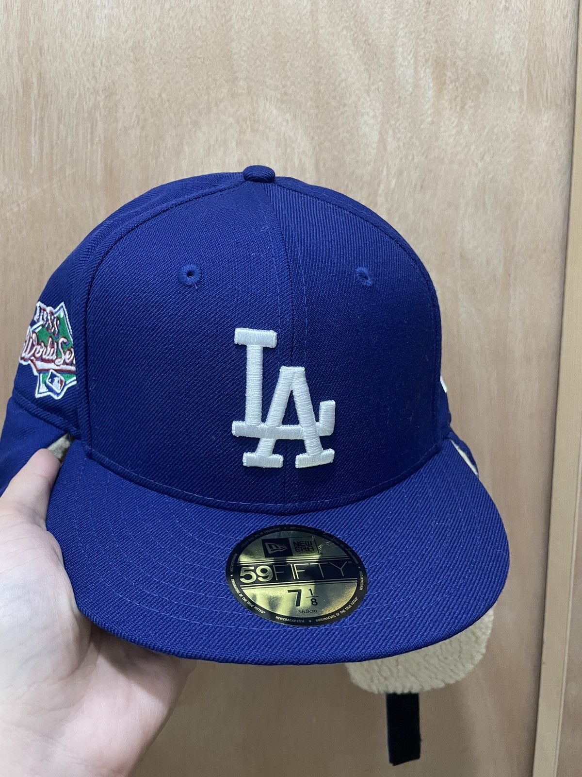 New Era Royal Blue Los Angeles Dodgers size 7 1/8 1988 World Size ONE SIZE - 1 Thumbnail