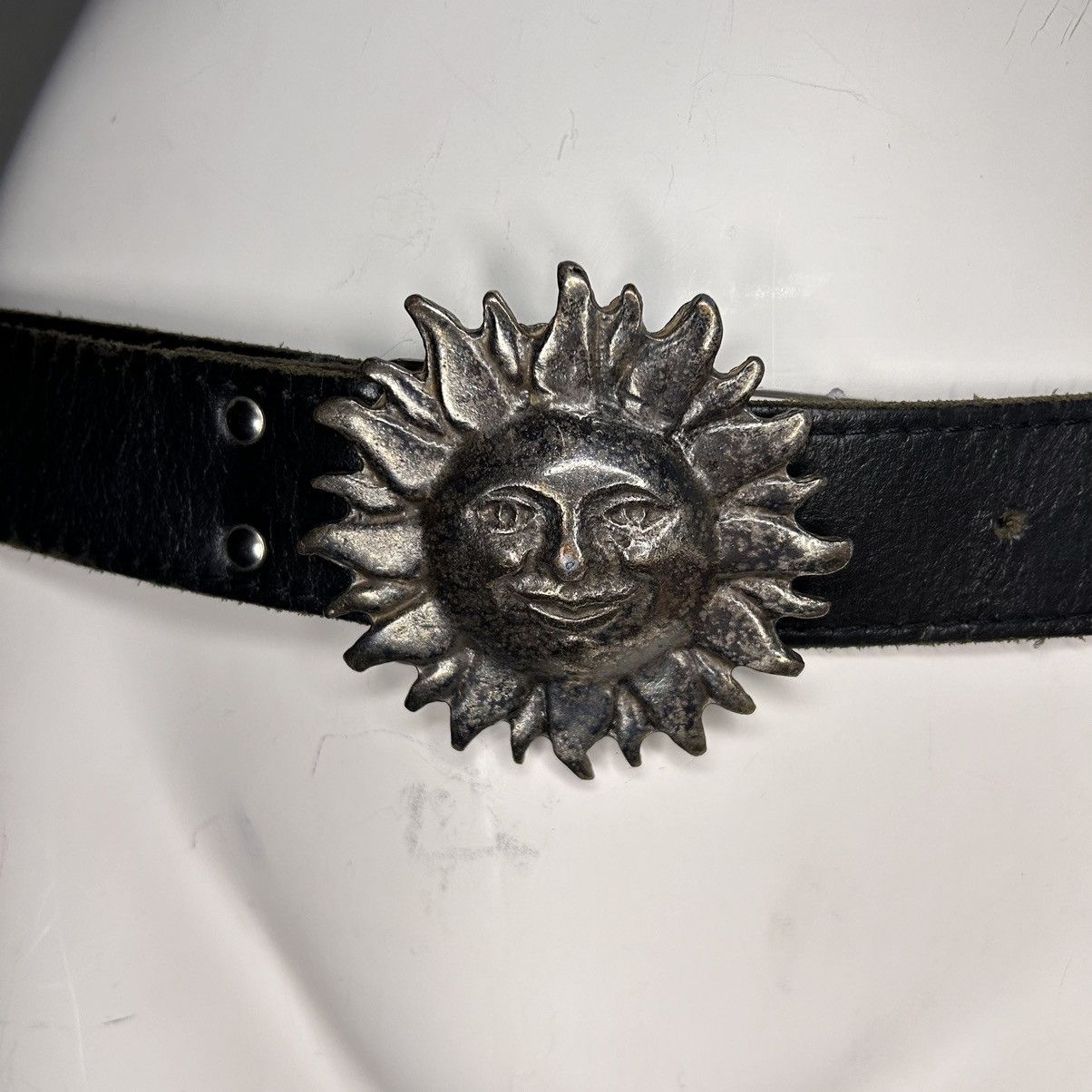 Affliction × Vintage Vintage Leather Belt Big Buckle Size ONE SIZE - 3 Thumbnail