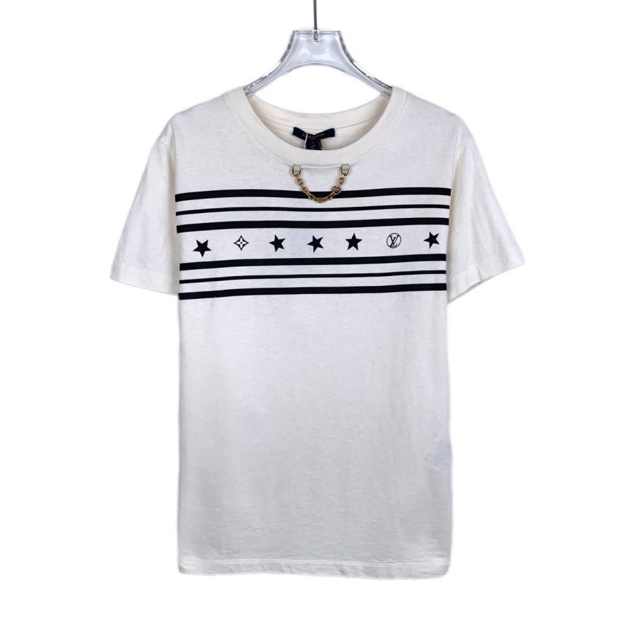 Louis Vuitton Louis Vuitton LV 22' Stars Series Logo Stripe Print White Co Size US S / EU 44-46 / 1 - 1 Thumbnail