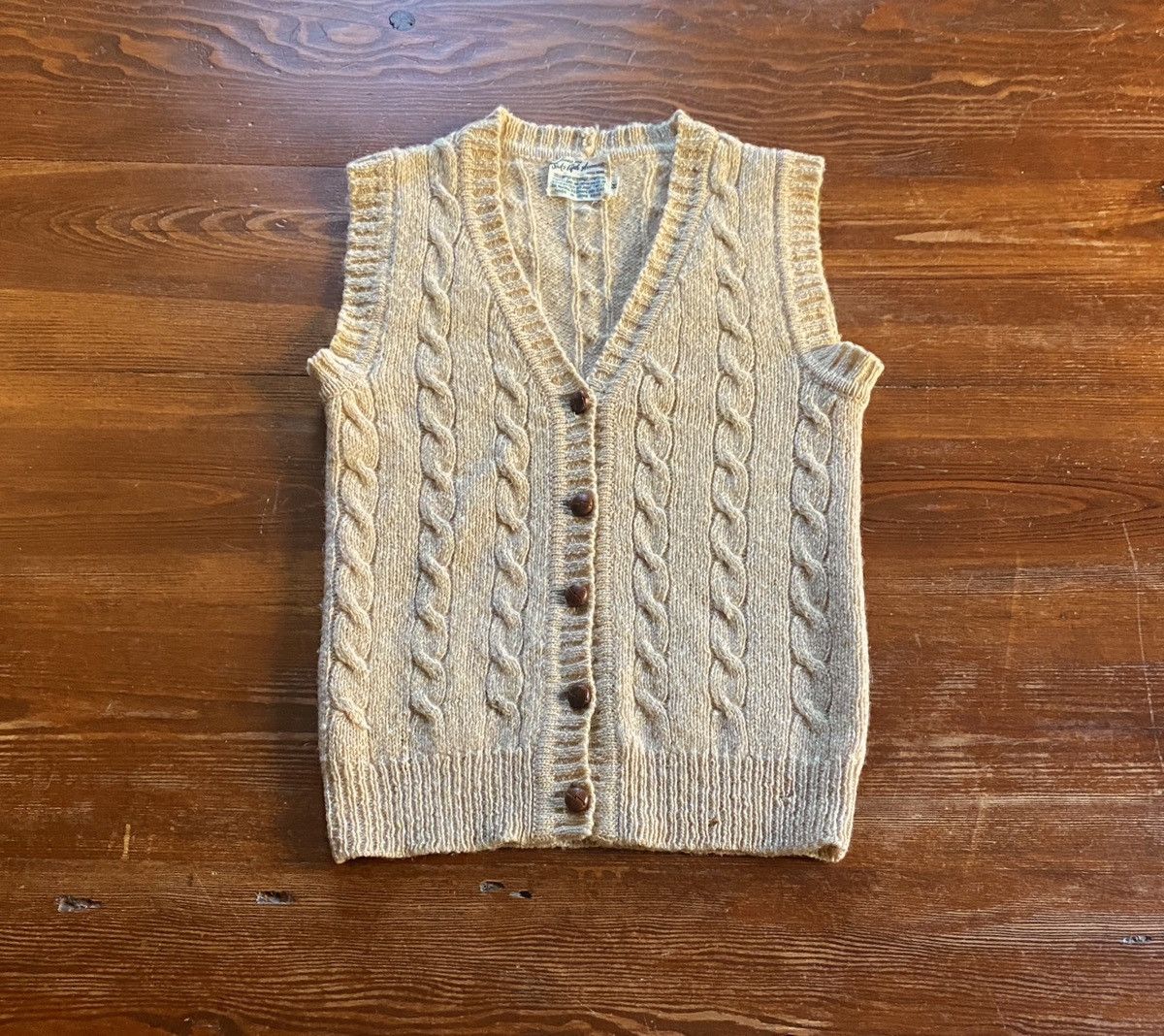 Vintage 70’s Saks Fifth Ave Wool Knit Cardigan Sweater Vest