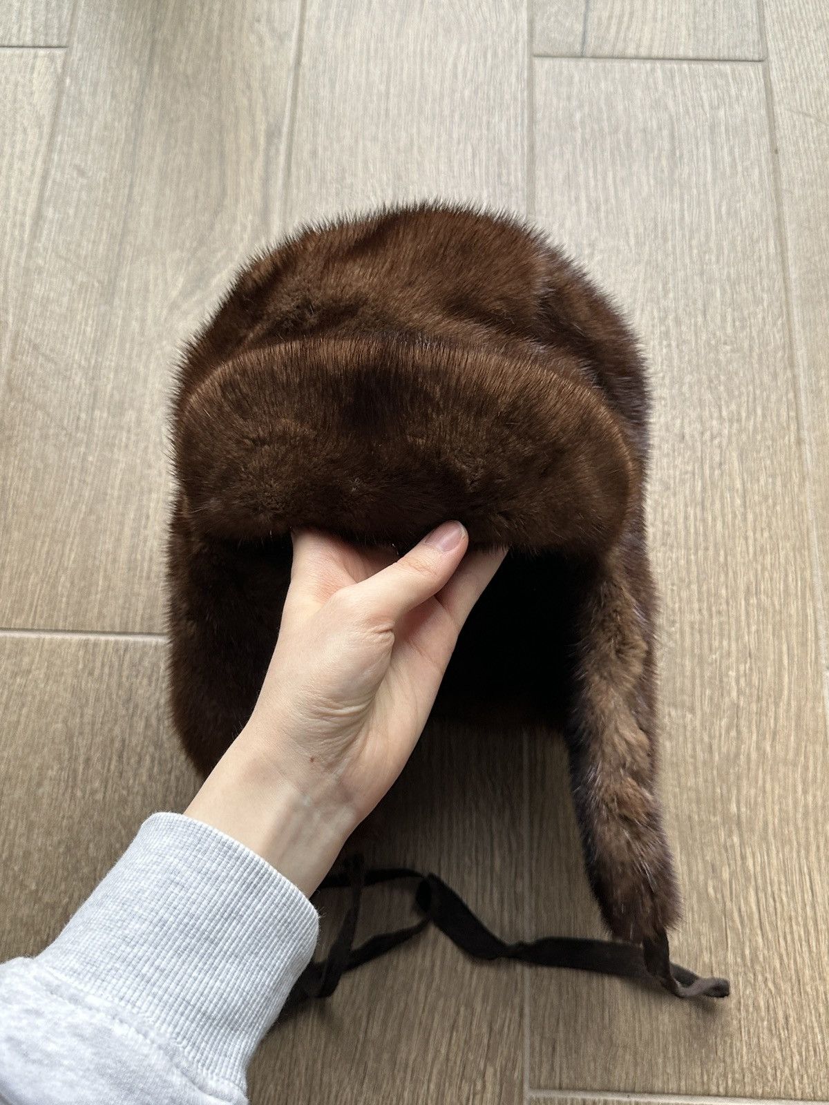 Vintage Real Mink Fur Genuine Trapper Hat Vintage Slavic Ushanka Size ONE SIZE - 9 Thumbnail