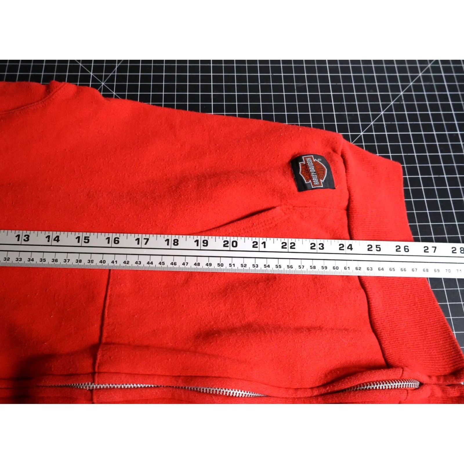 Harley Davidson VINTAGE Harley-Davidson Hoodie Mens Large Red 80s Full Zip Graphic Print Pockets Bar/City/Retro (Hanes Tag) Size US L / EU 52-54 / 3 - 6 Thumbnail