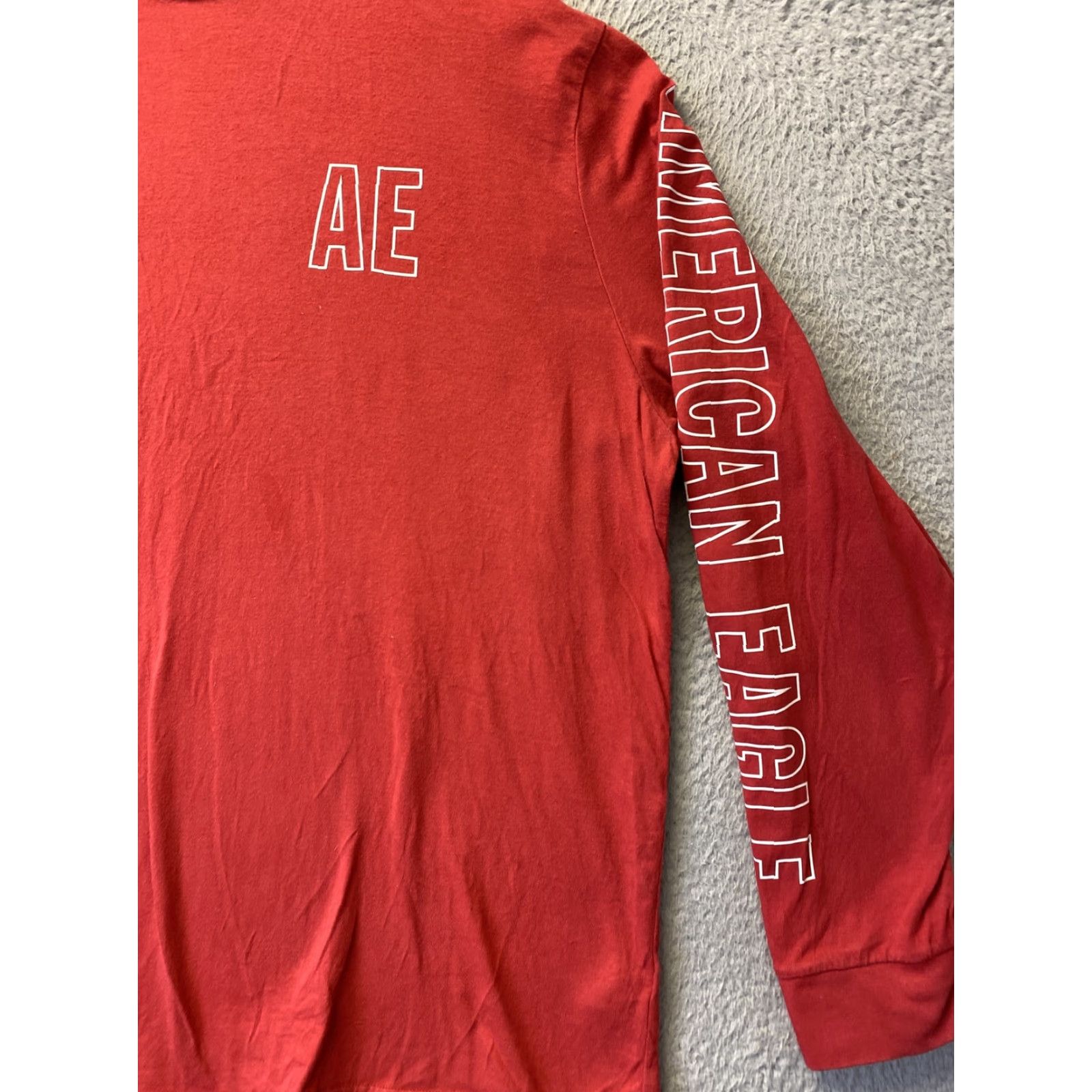 American Eagle Outfitters American Eagle Shirt Adult 2XL Red Long Sleeve Logo Tee Mens Size US XXL / EU 58 / 5 - 2 Thumbnail