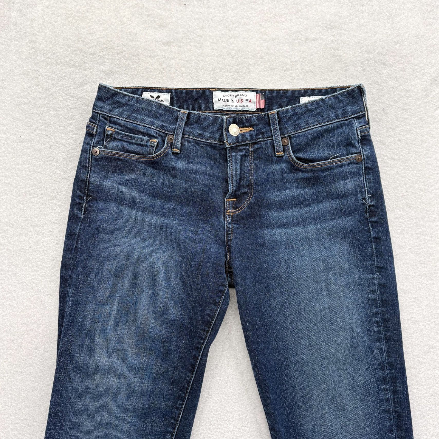 Lucky Brand Lucky Brand Lolita Mid Rise Skinny Jeans Womens 28 Blue White Oak Denim USA Slim Stretch Pockets 5-Pocket Rise Mid Inseam 32"} Size 28" / US 6 / IT 42 - 2 Thumbnail