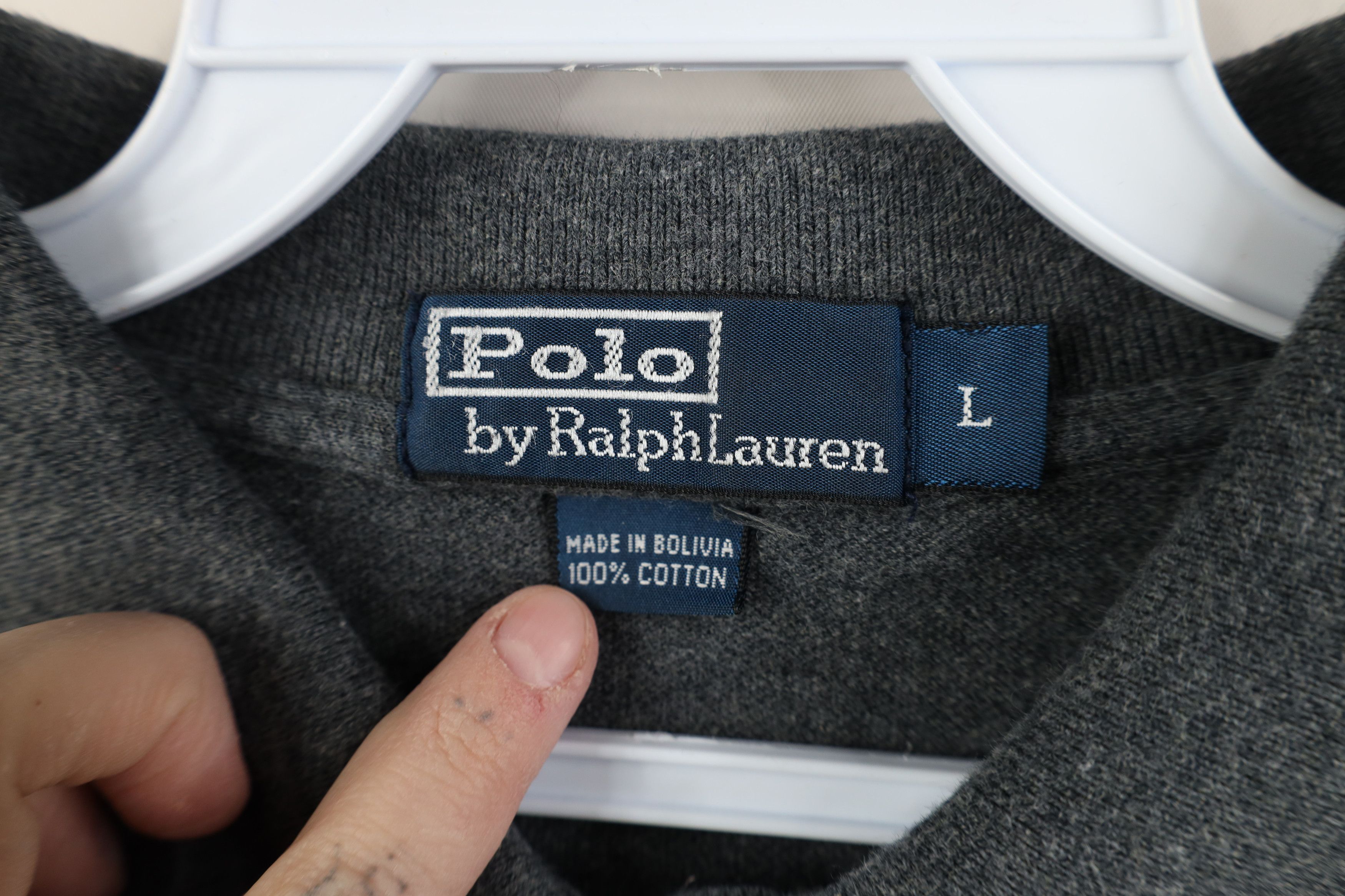 Polo Ralph Lauren Vintage 90s Ralph Lauren Long Sleeve Rugby Polo Shirt Gray Size US L / EU 52-54 / 3 - 7 Thumbnail