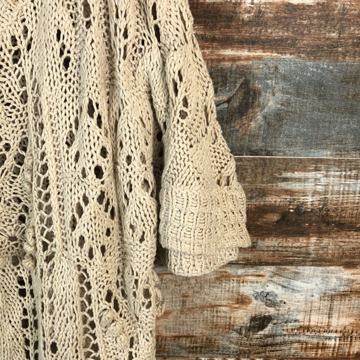 Japanese Brand Saburoku Cream Cardigan Knitwear #A1478 Size M / US 6-8 / IT 42-44 - 8 Thumbnail