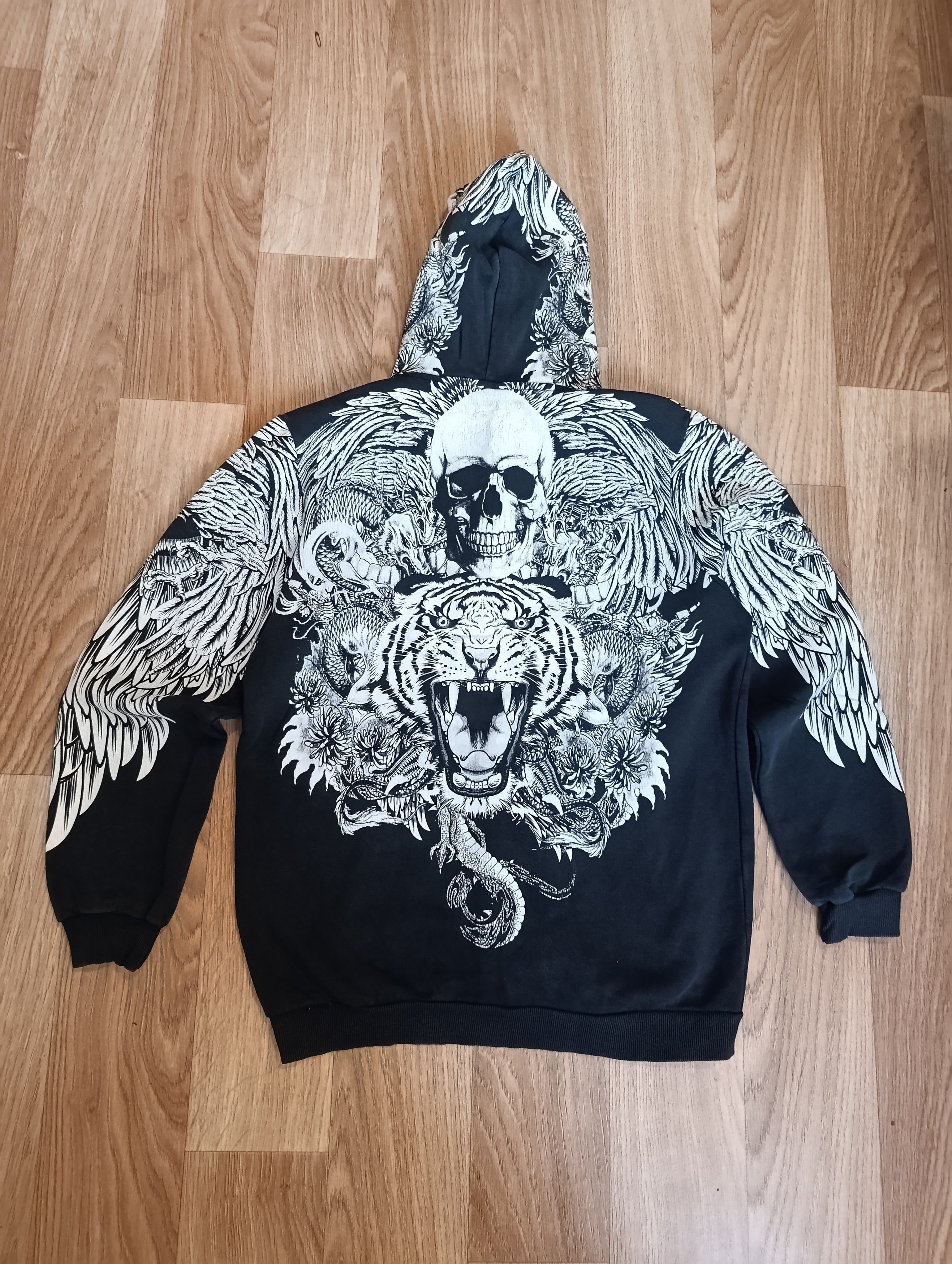 Other Y2K Cross Zip Up Hoodie Avant Garde Style Opium Rare USA L
