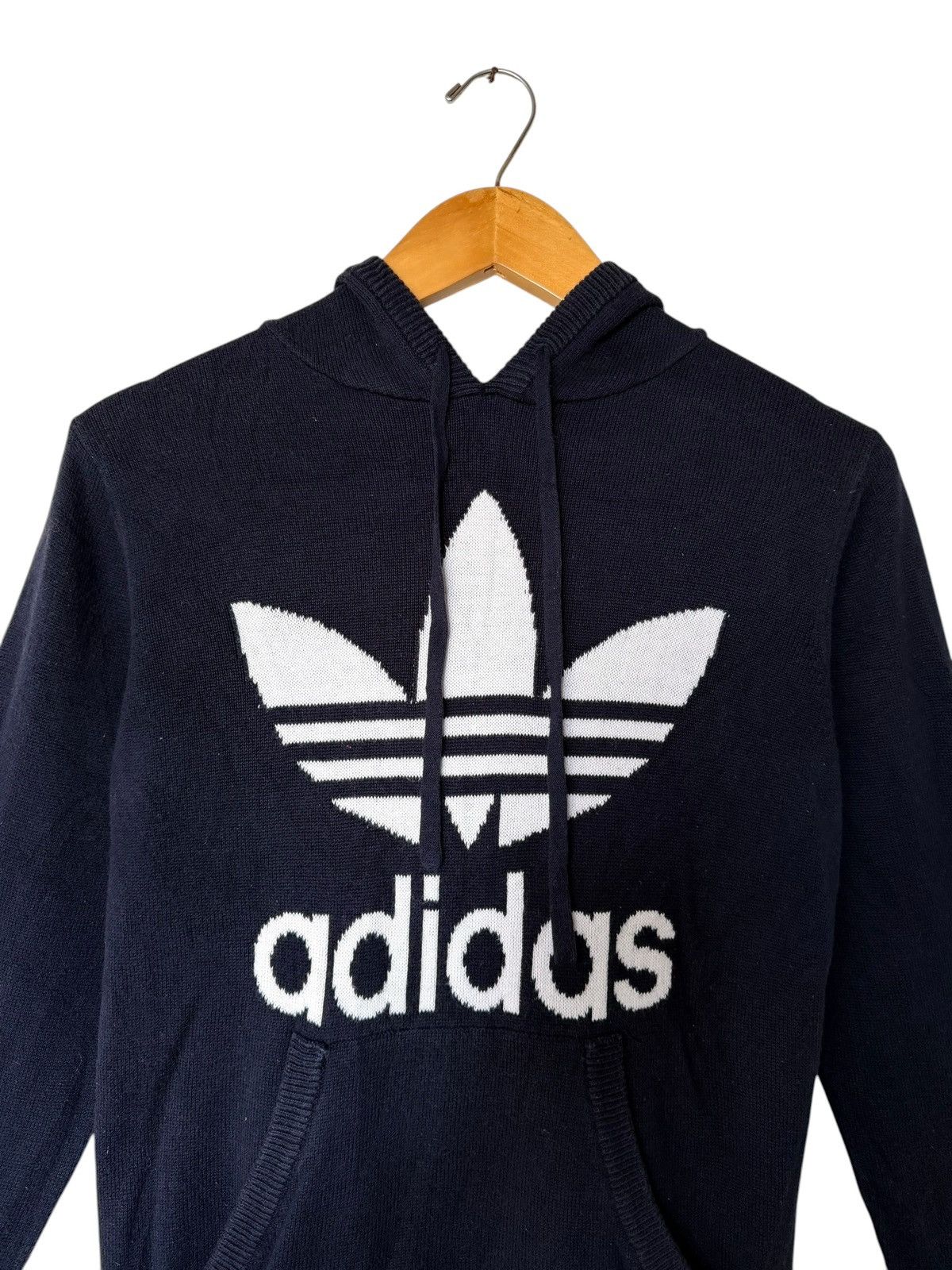 Adidas Vintage Adidas Big Logo Hoodie Knitwear Sweater Size S / US 4 / IT 40 - 4 Thumbnail